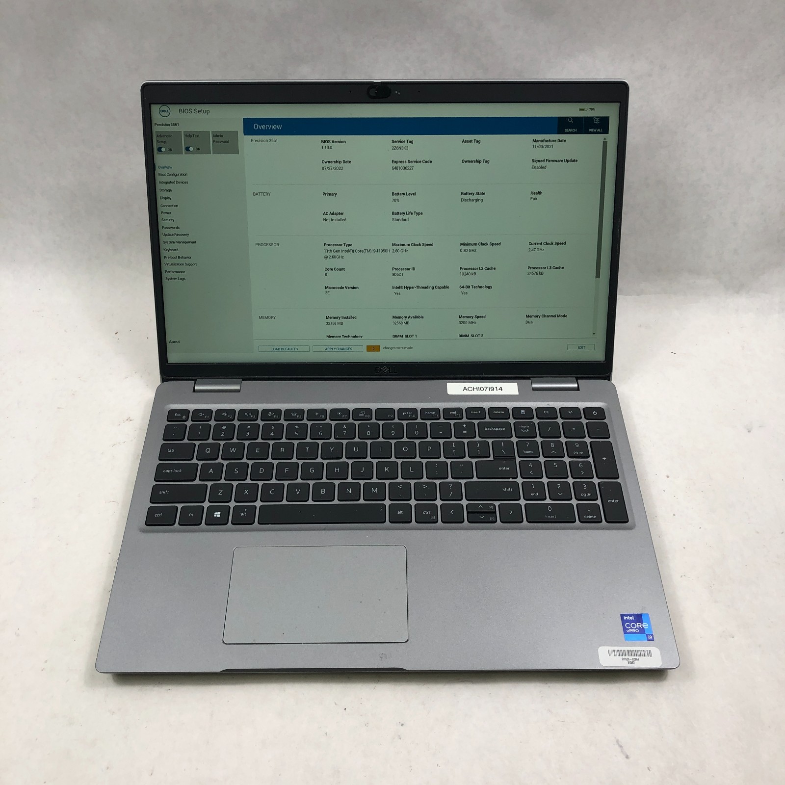 Dell Precision 3561 15″ FHD Intel Core i9-11950H 1TB SSD 32GB RAM T600 No OS