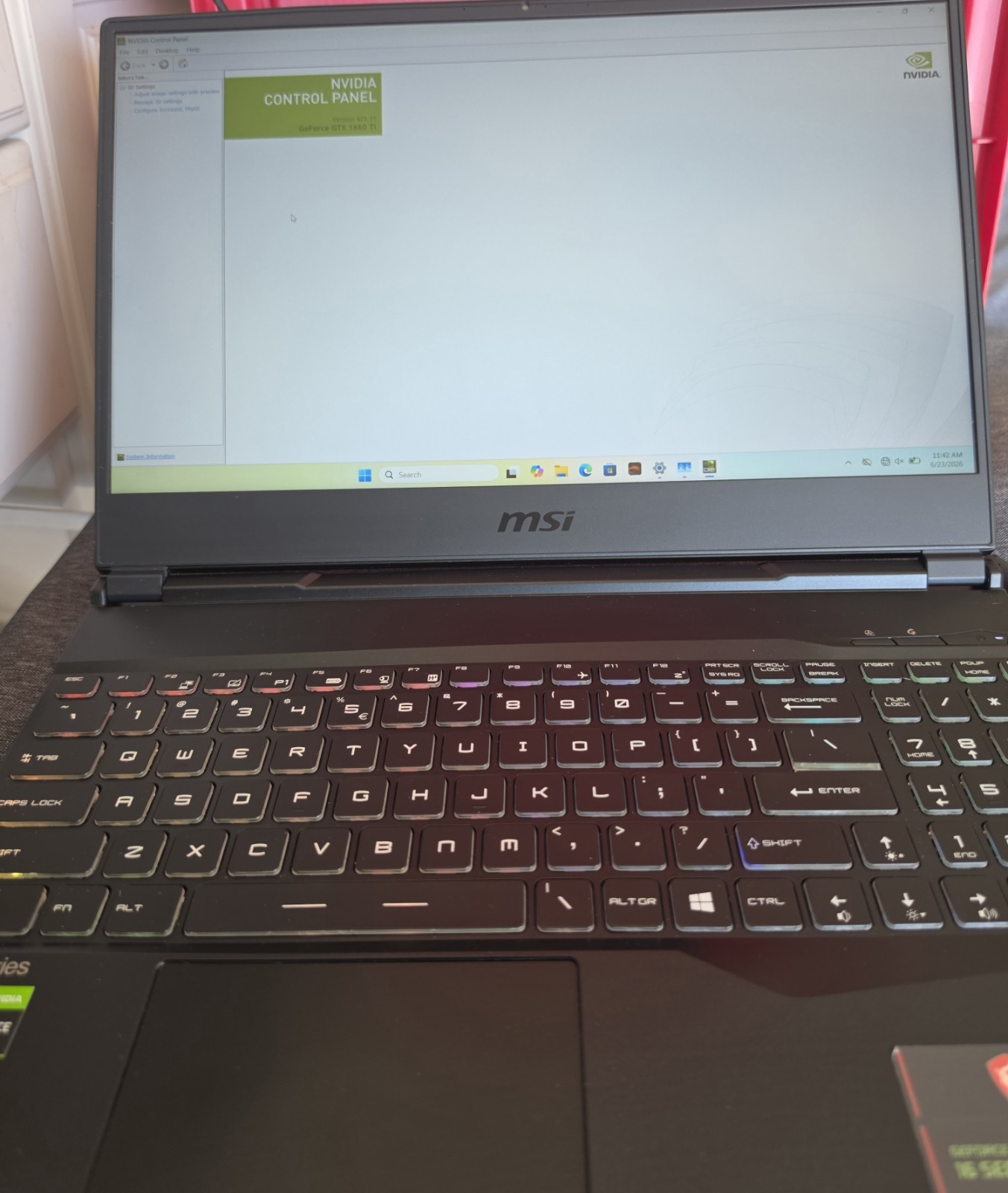 MSI GL65 9SDK 15.6″ 120Hz i7-9750H 32GB RAM 2.3TB SSD GTX 1660 Ti Win11