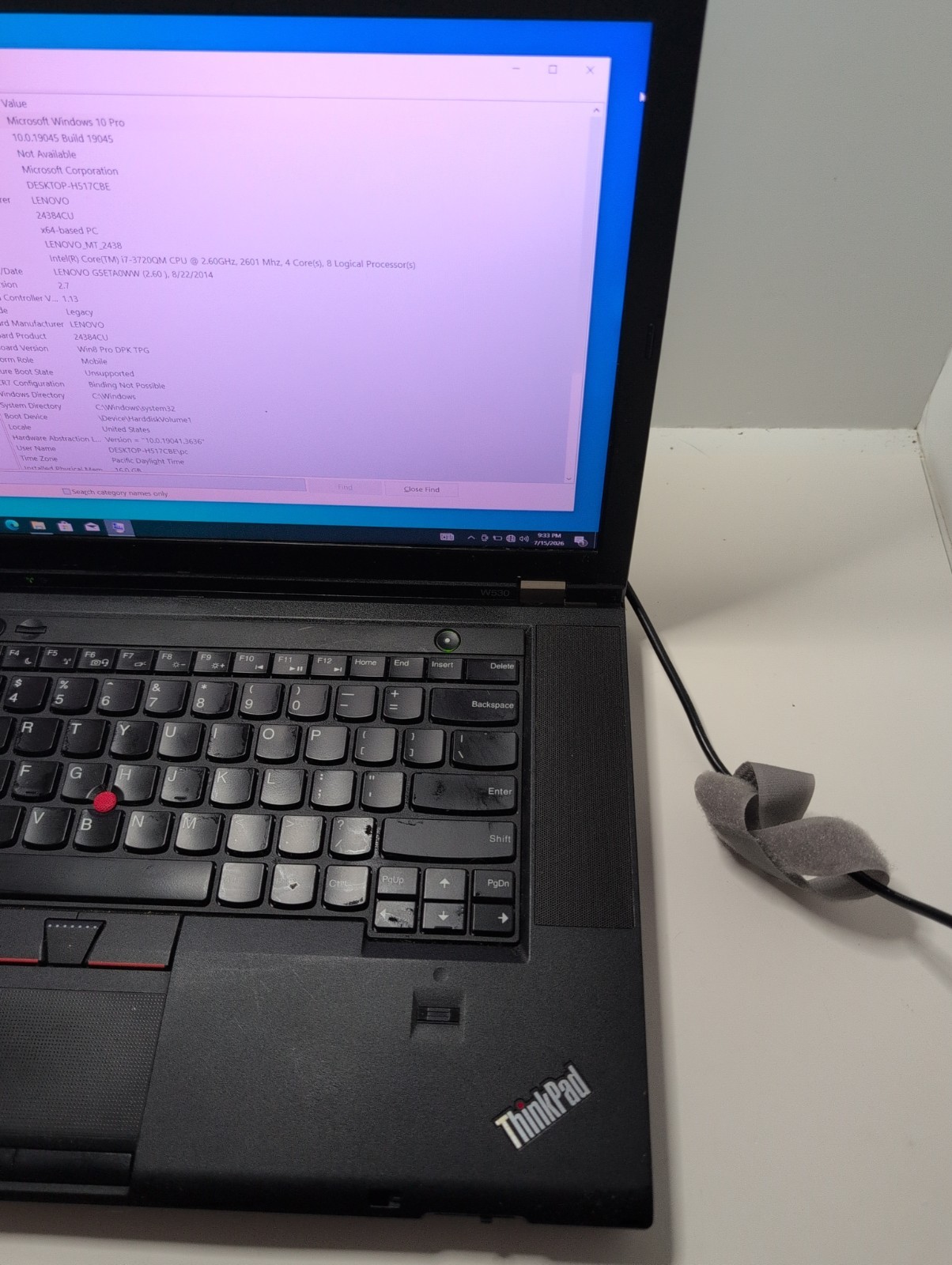 Lenovo Thinkpad W530 i7-3720QM 2.7GHz 16GB RAM 256GB SSD WIN10 Read