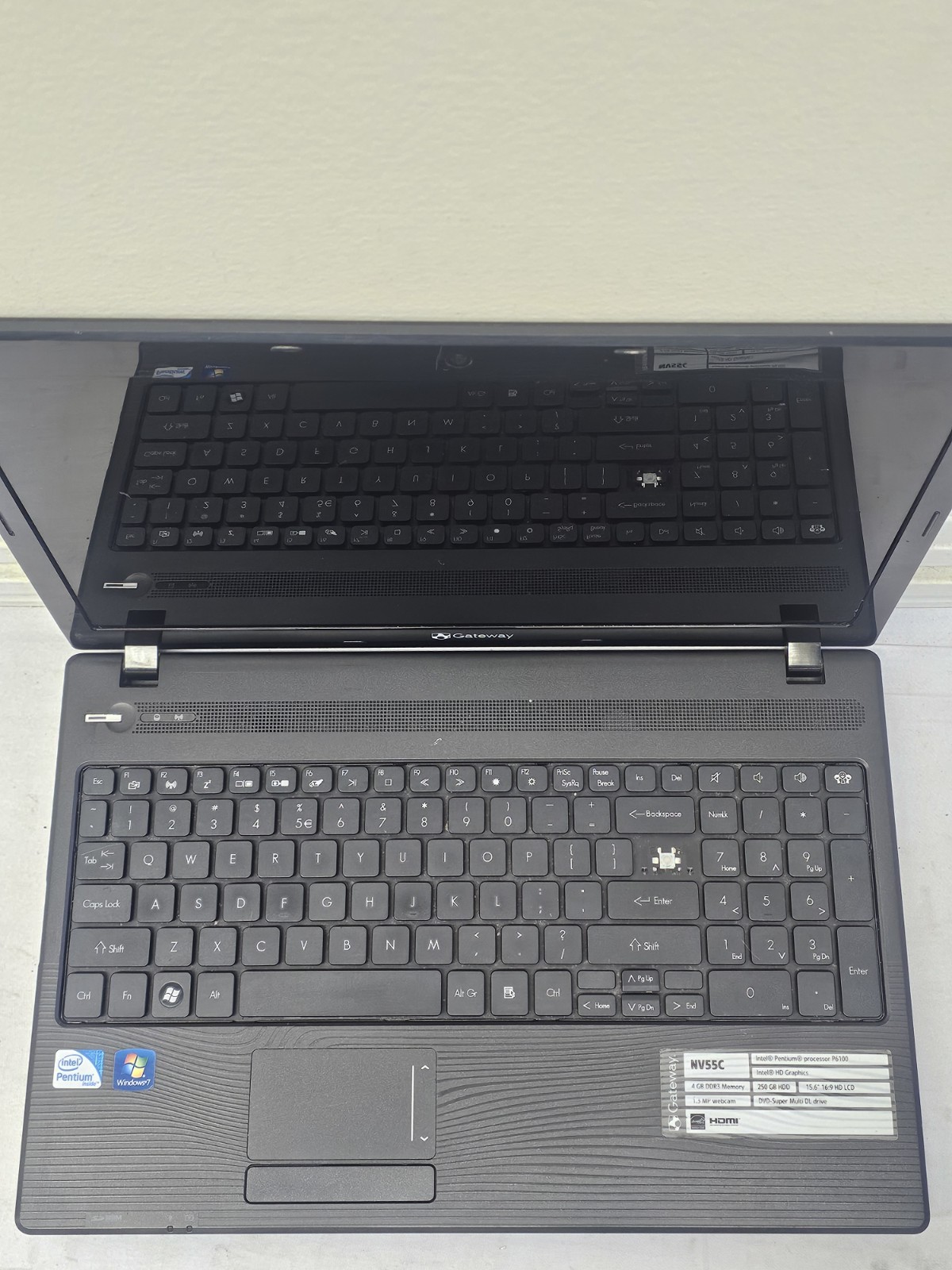 Gateway NV55C Laptop – Intel Pentium P6100 – BAD BATT – Parts/Repair – READ DESC