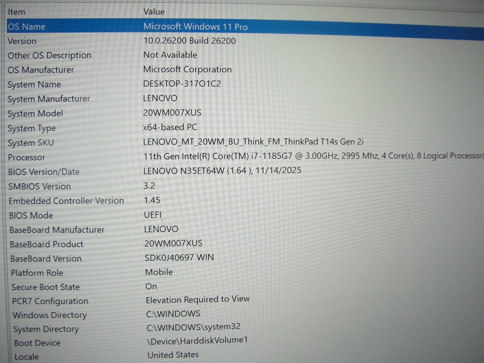 Lenovo ThinkPad T14s Gen 2i 14″FHD Touch i7-1185G7 3GHz 16GB RAM 512GB SSD+PA