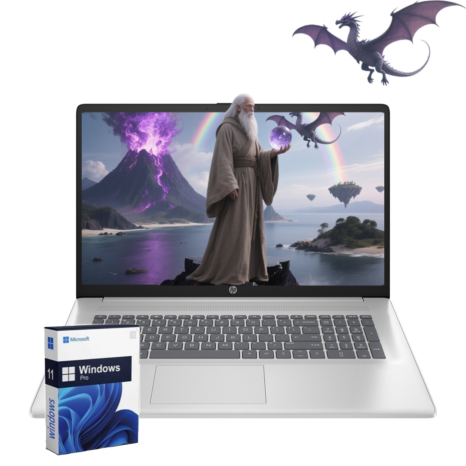 HP 17.3″Touch Laptop computer AMD-R5-7530U UpTo 64GB RAM 2TB SSD Win 11 Pro