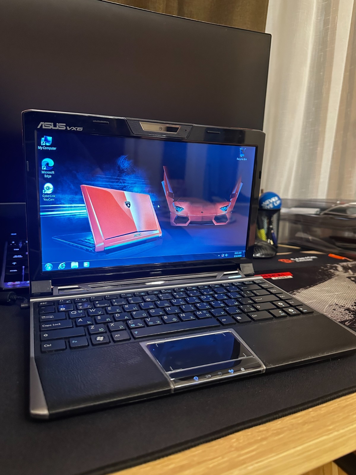RARE ASUS VX6 Lamborghini Edition Red Laptop Windows 7 12″ Webcam HDMI USB 3.0