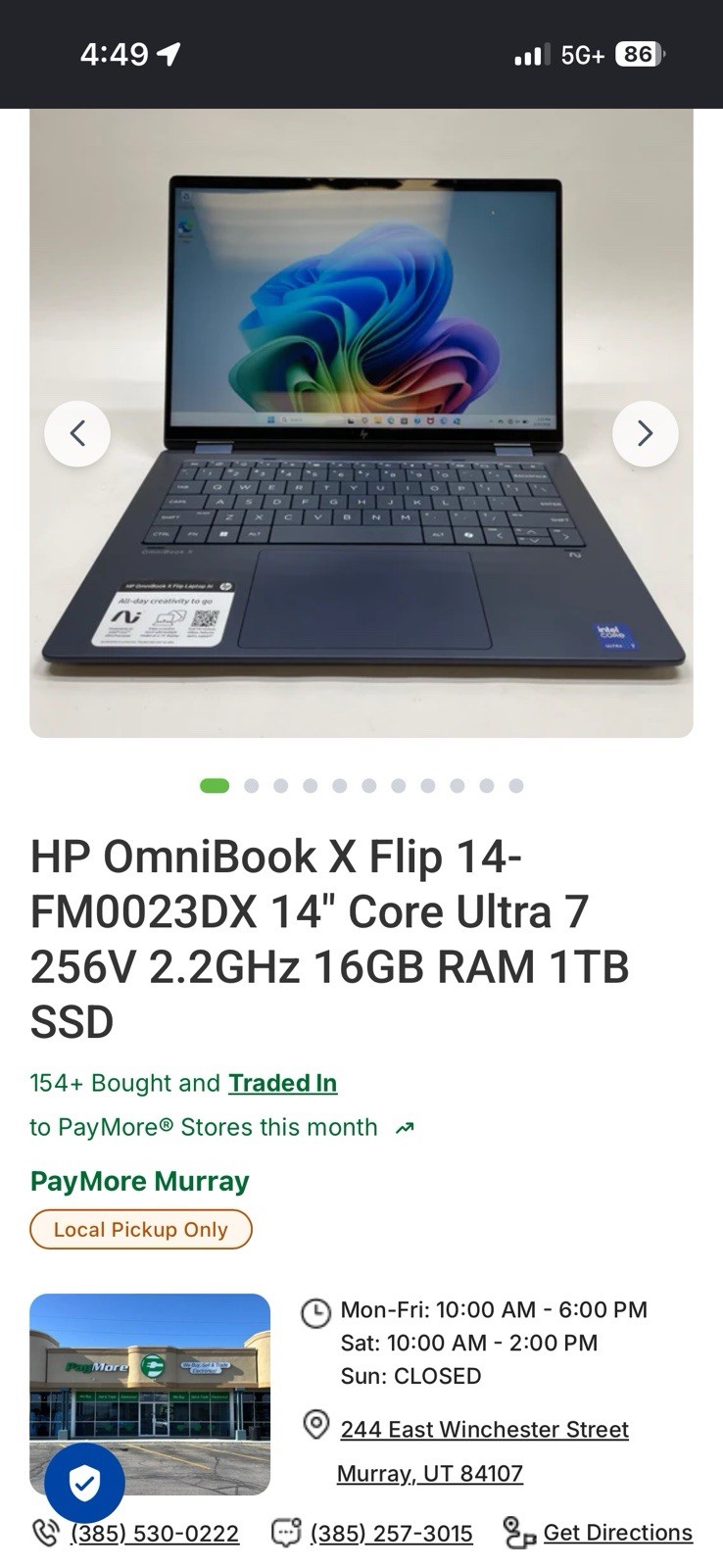 HP – OmniBook X Flip 2-in-1 – 14″ 2K Touchscreen Laptop – Intel Core Ultra 5 …