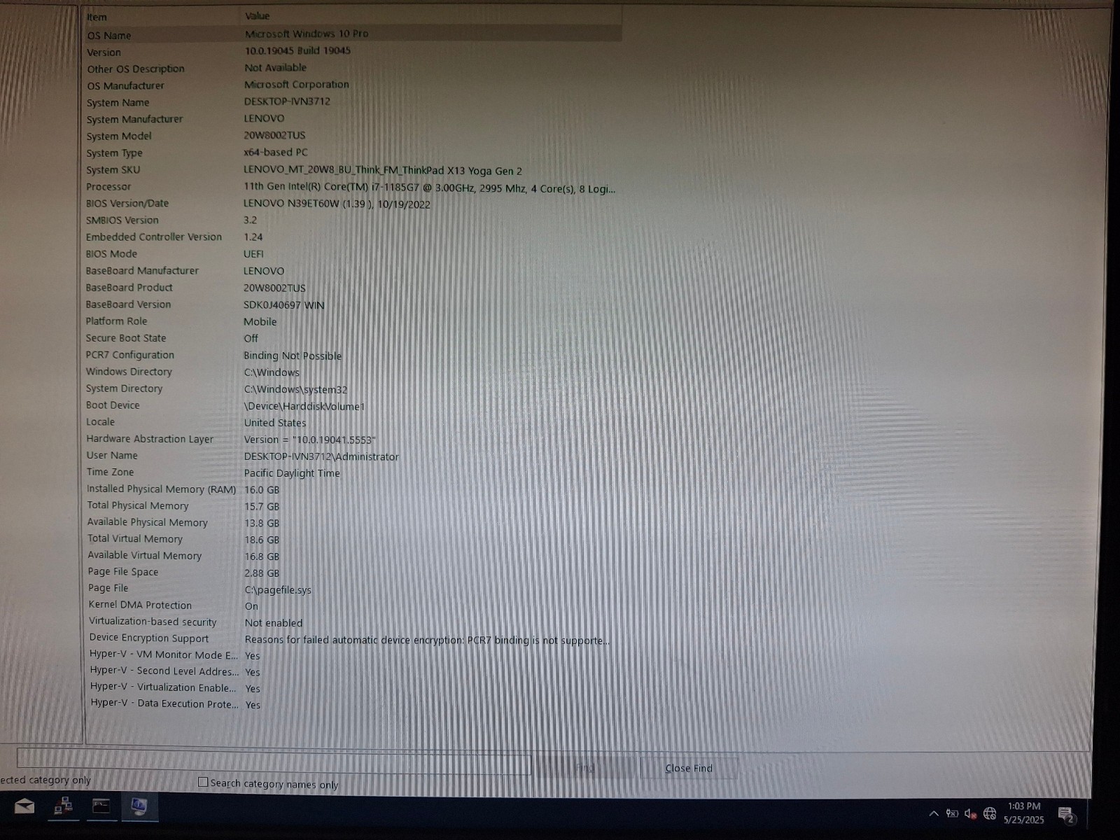 Lenovo ThinkPad X13 Yoga Gen 2 i7-1185G7 3.00GHz 16GB 512GB NVMe Touch Win11Pro