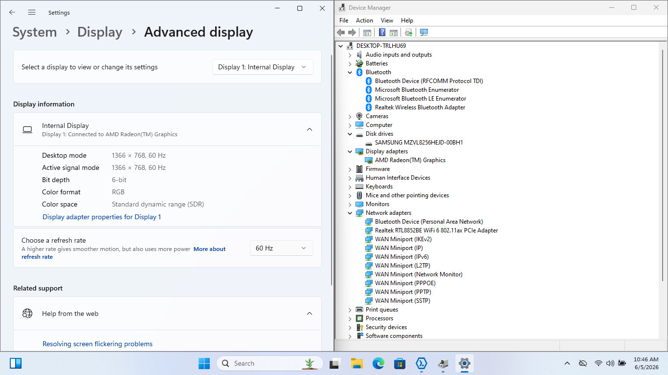 HP Laptop 15-fc0245dx 15″ HD Touch RYZEN 5 7520U 256GB SSD 16GB W11