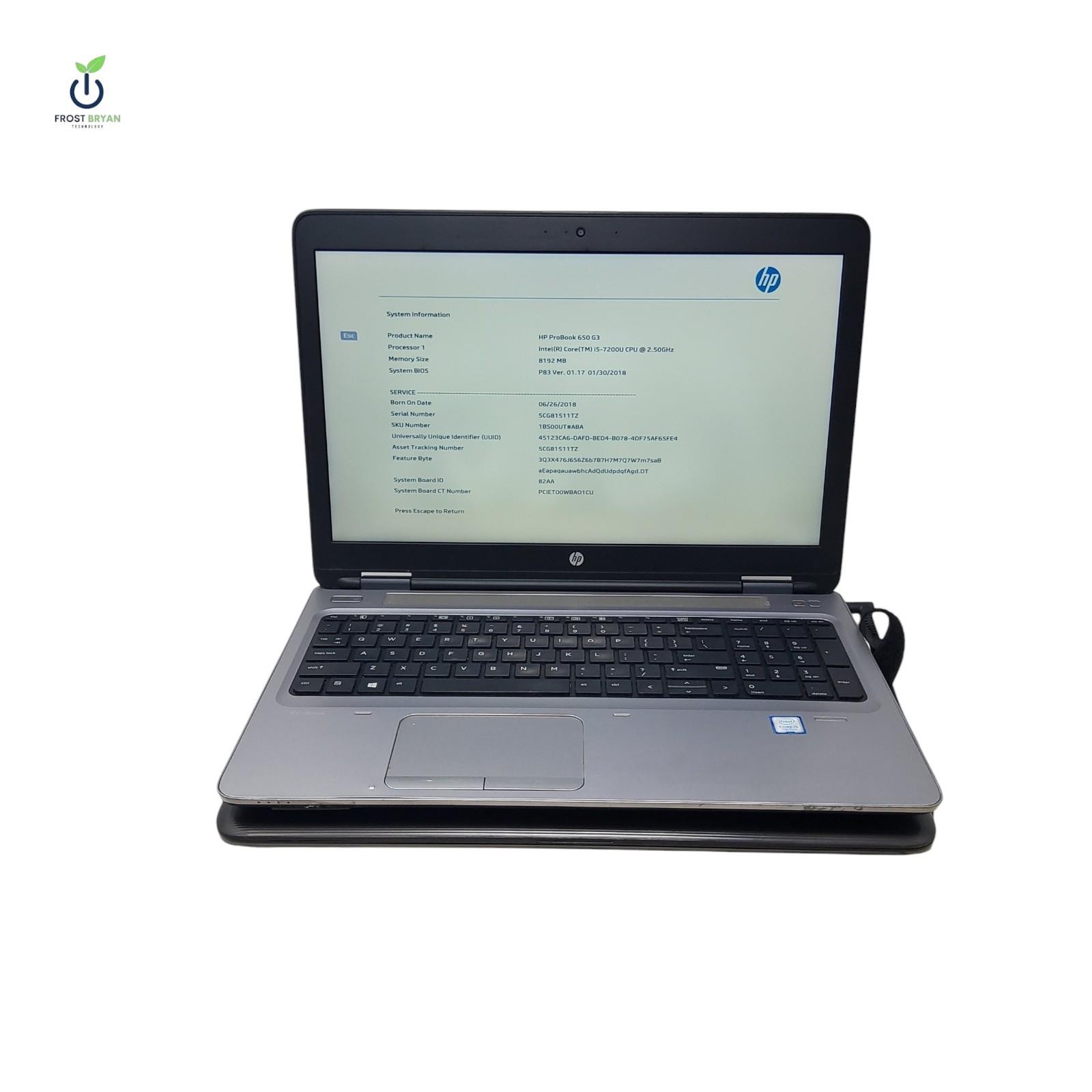 Lot of 5 HP PROBOOK 650 G3/G5, 250 G5, 15-AY068NR, 8GB 256/512GB No OS Grade C/D