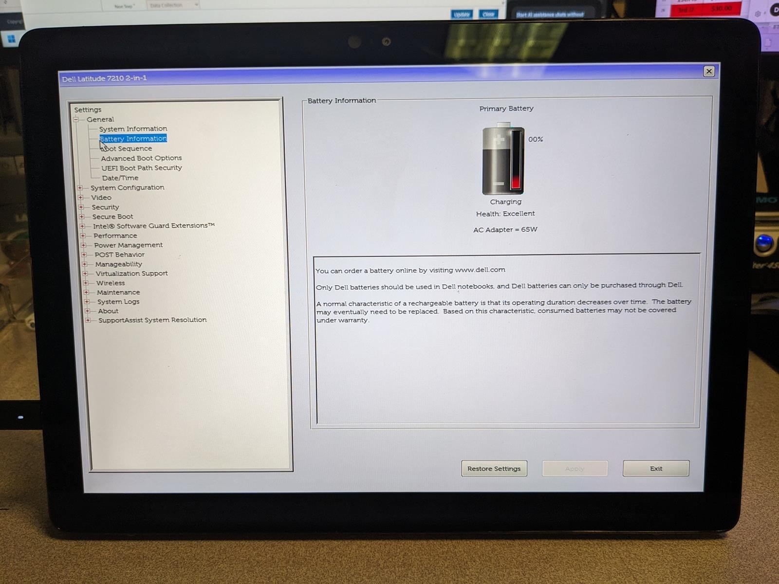 DELL LATITUDE 7210 2-IN-1 i5-10310U @ 1.70GHz, 8GB RAM, NO HDD/OS