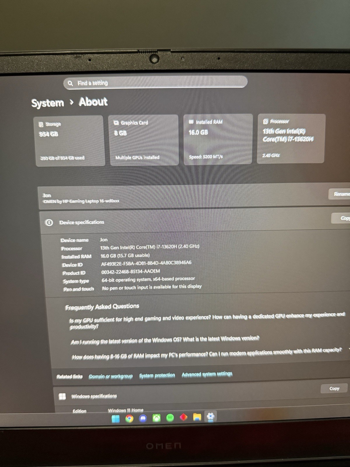 16.1 in OMEN Gaming Laptop