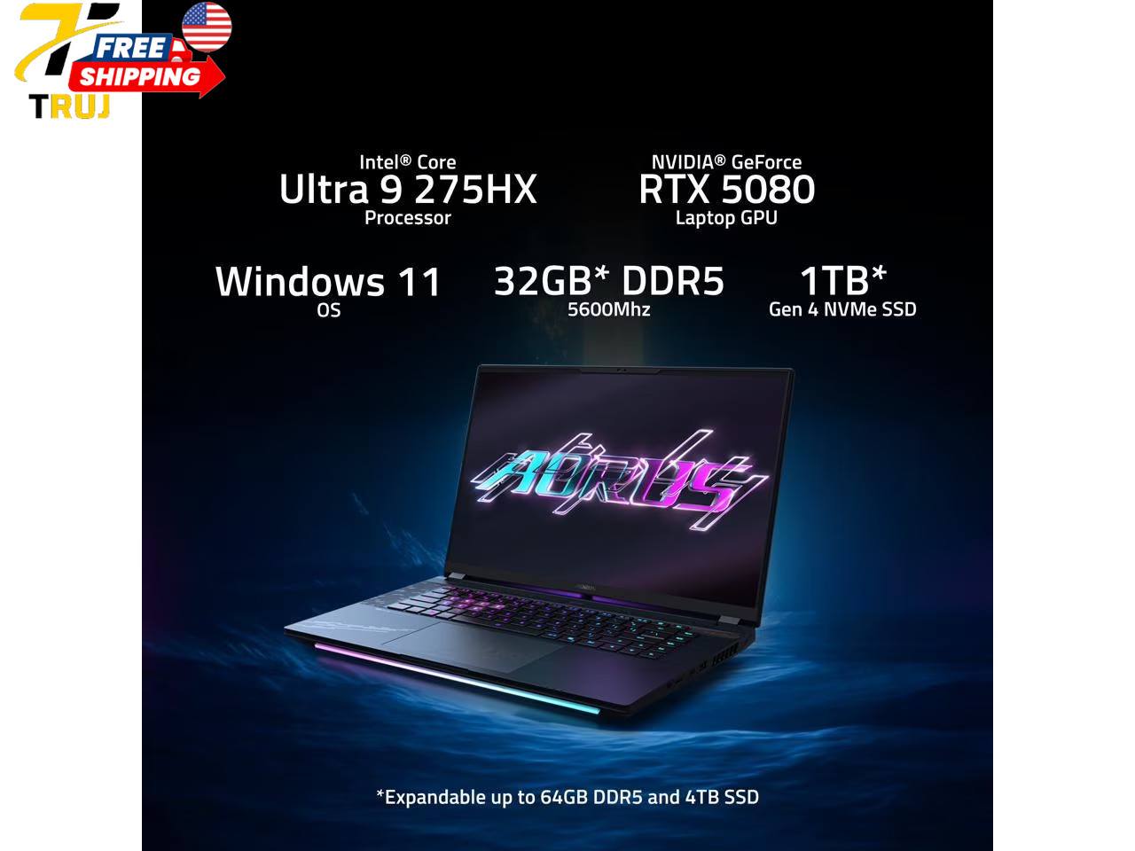 AORUS Master 16″ Gaming Laptop Intel Core Ultra 9 275HX 32GB RAM 1TB SSD GeForce