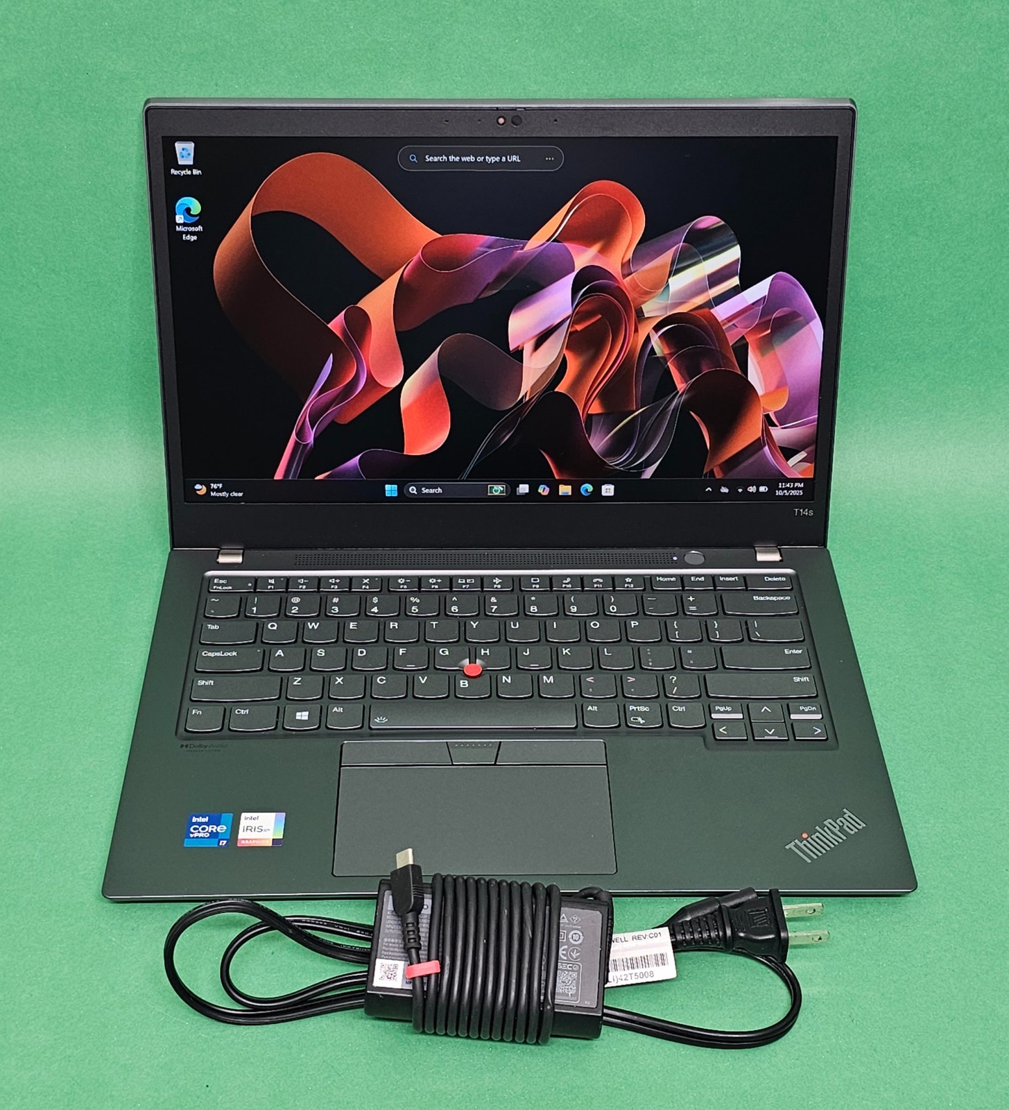 Lenovo ThinkPad T14s Gen 2 Aluminium 14″ Touch Core i7-1185G7 16GB RAM 256GB SSD