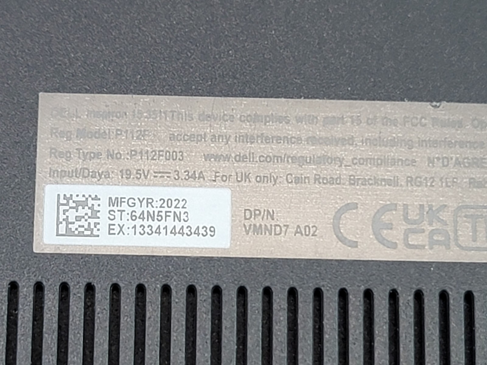 DELL INSPIRON 15 P112F LAPTOP