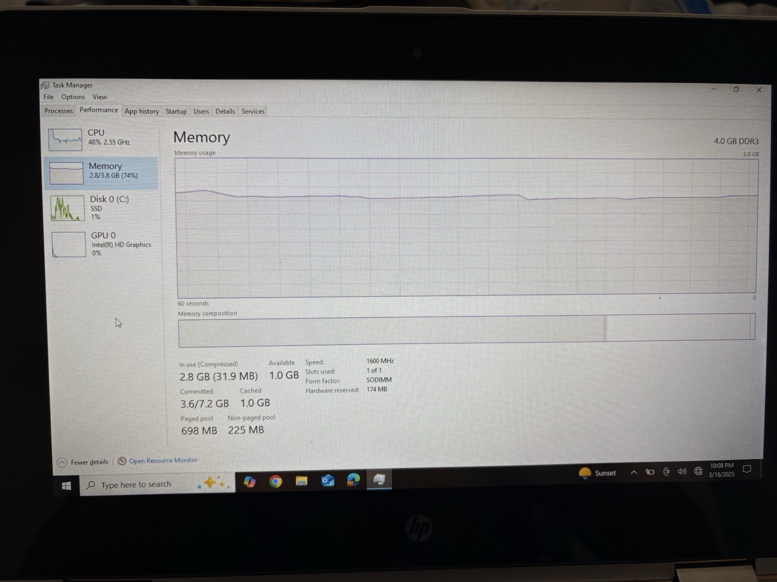 HP Pavilion x360 m1 Convertible PC m1-u001dx 4GB RAM DDR3 Intel Pentium As Is