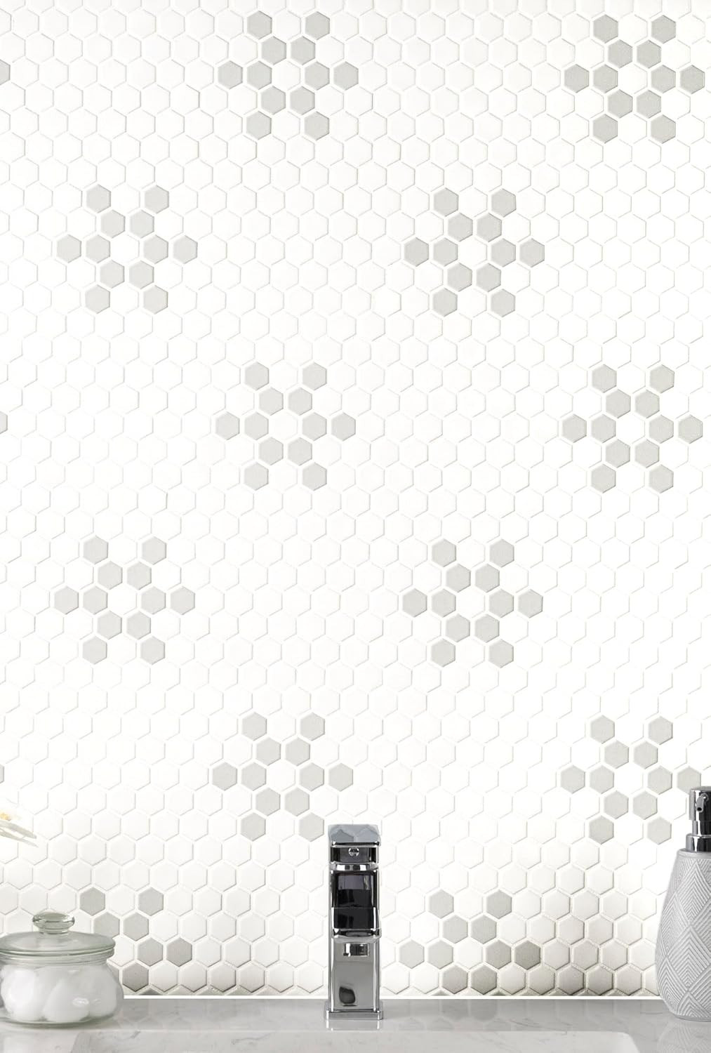 Stylish 12×12 Matte Porcelain Tile in White & Gray for Backsplash & Floors