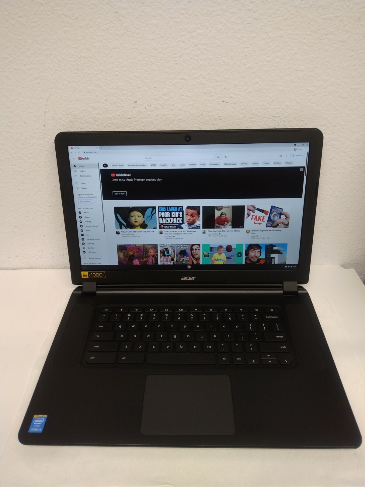 Acer C910 Chromebook 15.6″ Intel Celeron 3205U 1.50GHz 4GB Ram 16GB SSD ChromeOs