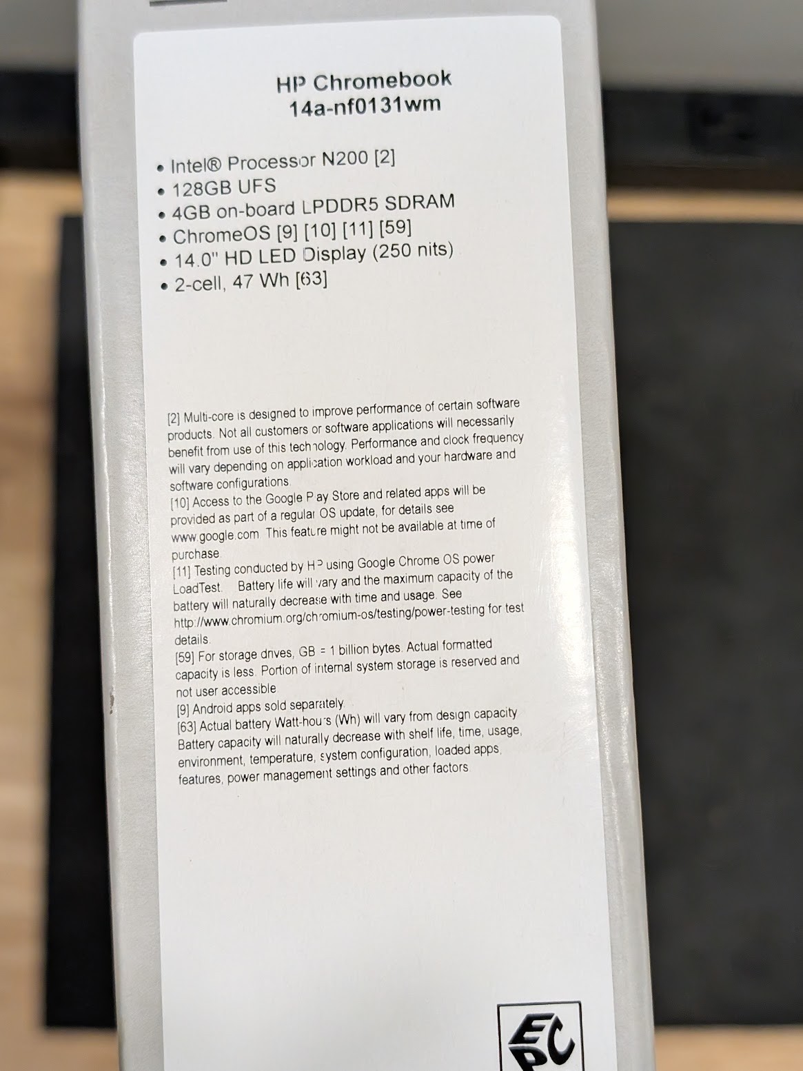 HP 14a-nf0131wm 14″ Intel N200 4GB RAM 128GB UFS Chrome OS Glacier Silver