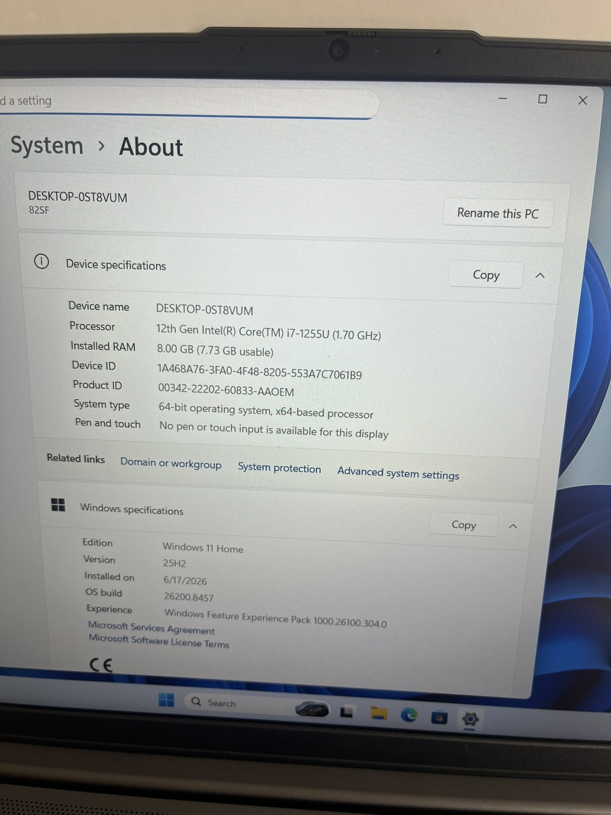 Lenovo IdeaPad 5 15IAL7 15.6IN i7-1255U 8GB 512GB SSD W11