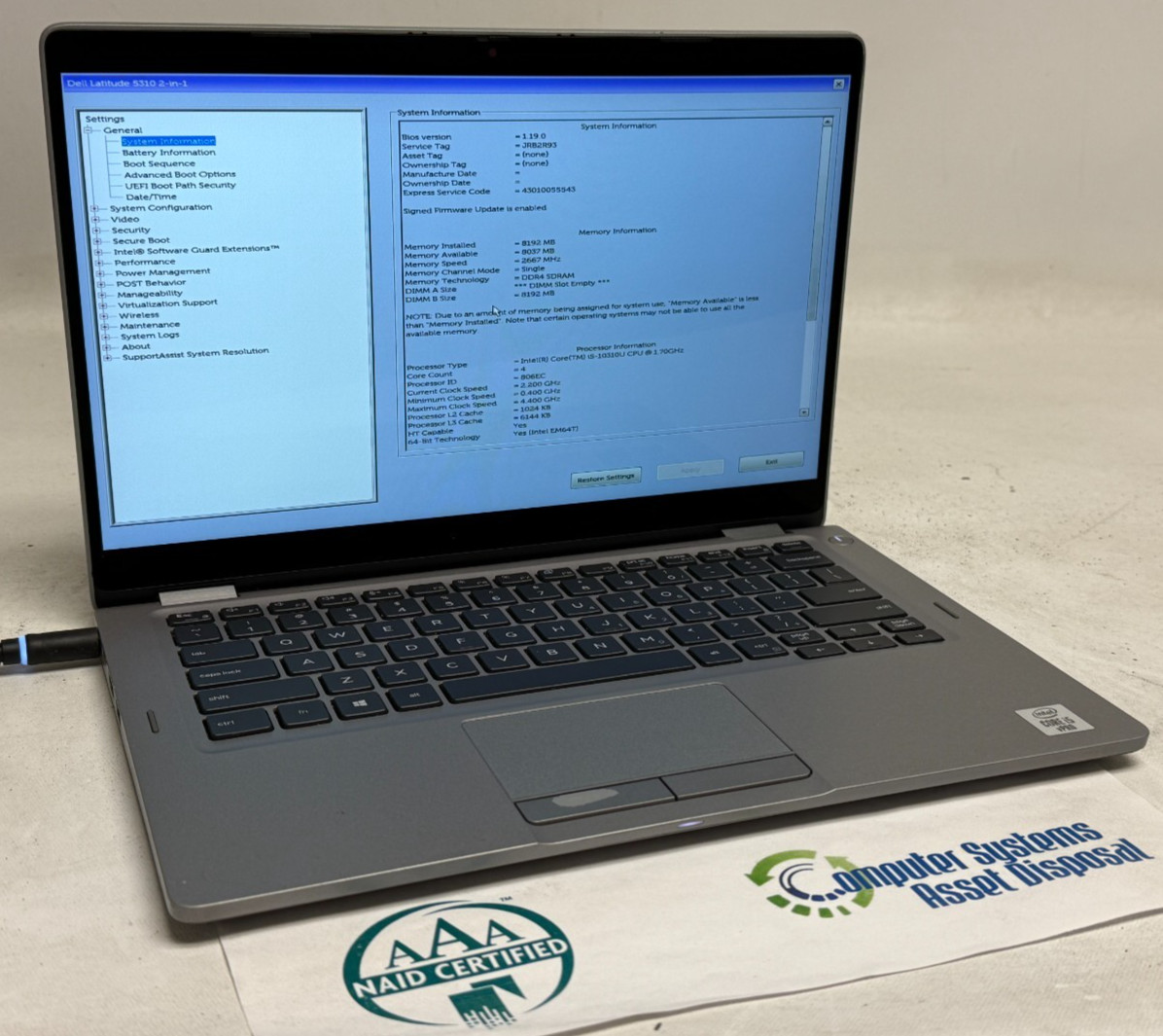 Dell Latitude 5310 2in1 13.3″ (i5-10310u – 8GB RAM – 256GB SSD – Win11Home)