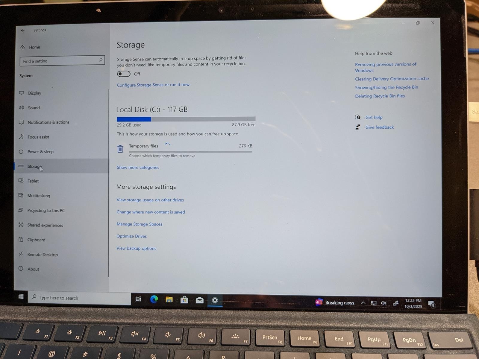 MICROSOFT SURFACE LAPTOP 1769 i5-7300U @ 2.60GHz, 4GB RAM, 120GB SSD, WIN 10 PRO