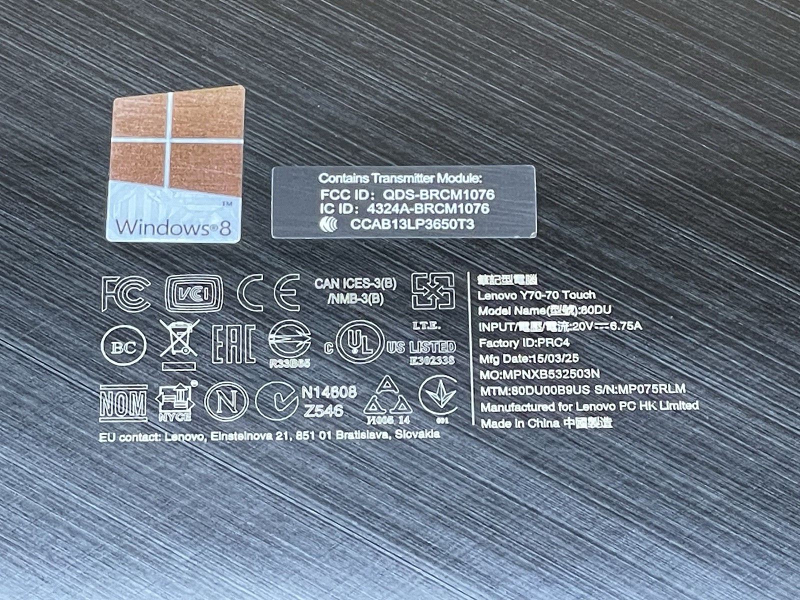 Lenovo Y70-70 Touch 80DU Intel Core I7-4720HQ GTX 860M 16GB RAM 1TB SSD WIN10