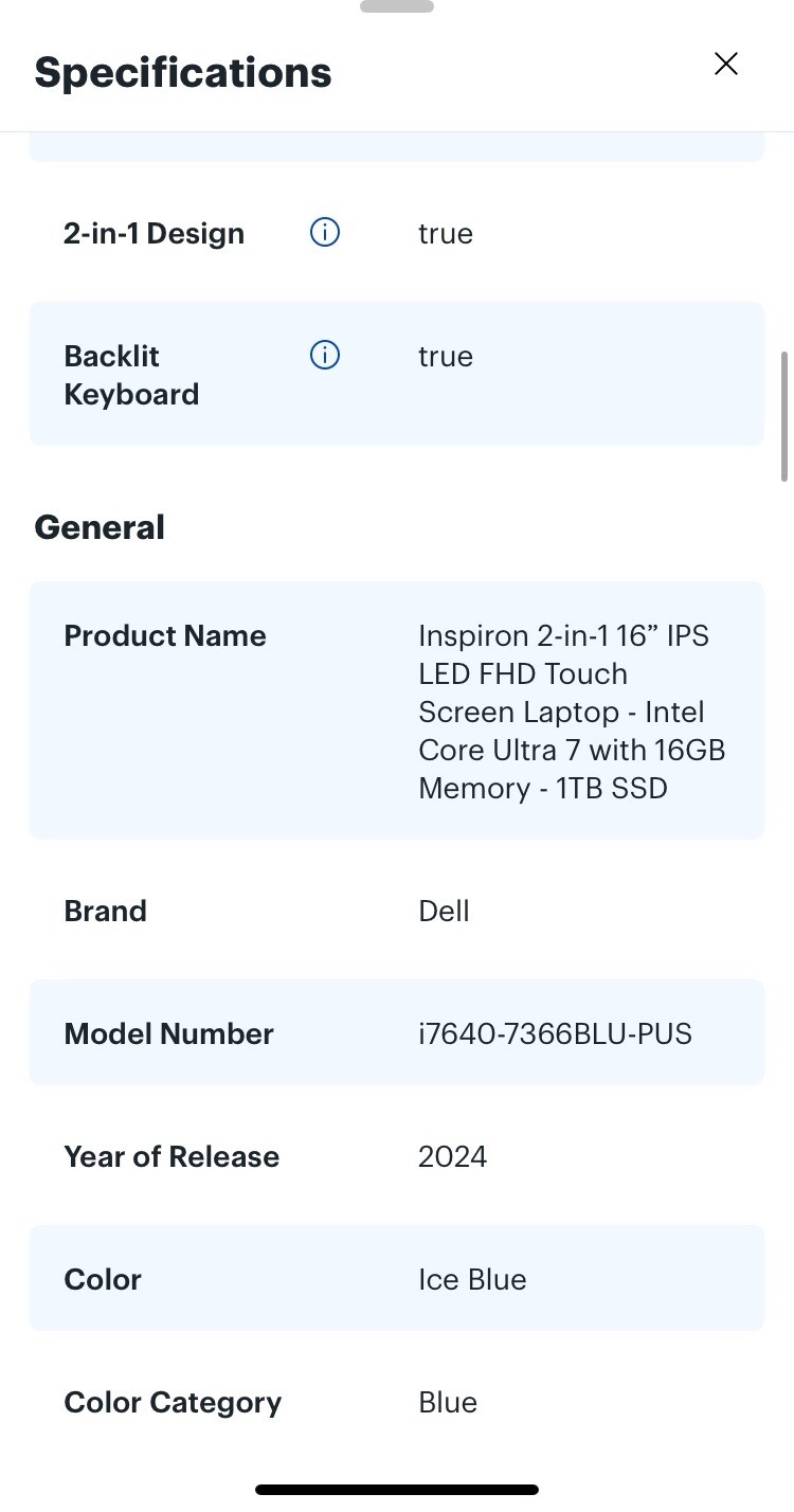 Dell – Inspiron 2-in-1 16″ IPS LED FHD Touch Screen -Ultra 7 with 16GB – 1TB SSD