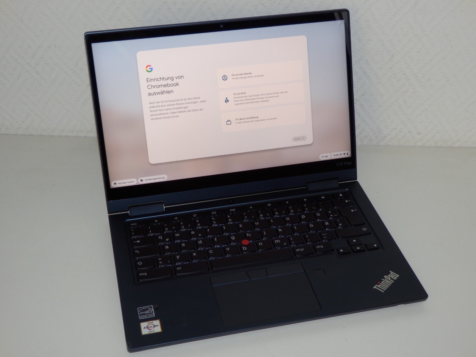 Lenovo ThinkPad C13 Yoga Gen 1 Chromebook, 13.3″ FHD, Athlon Gold 4GB/64GB eMMC