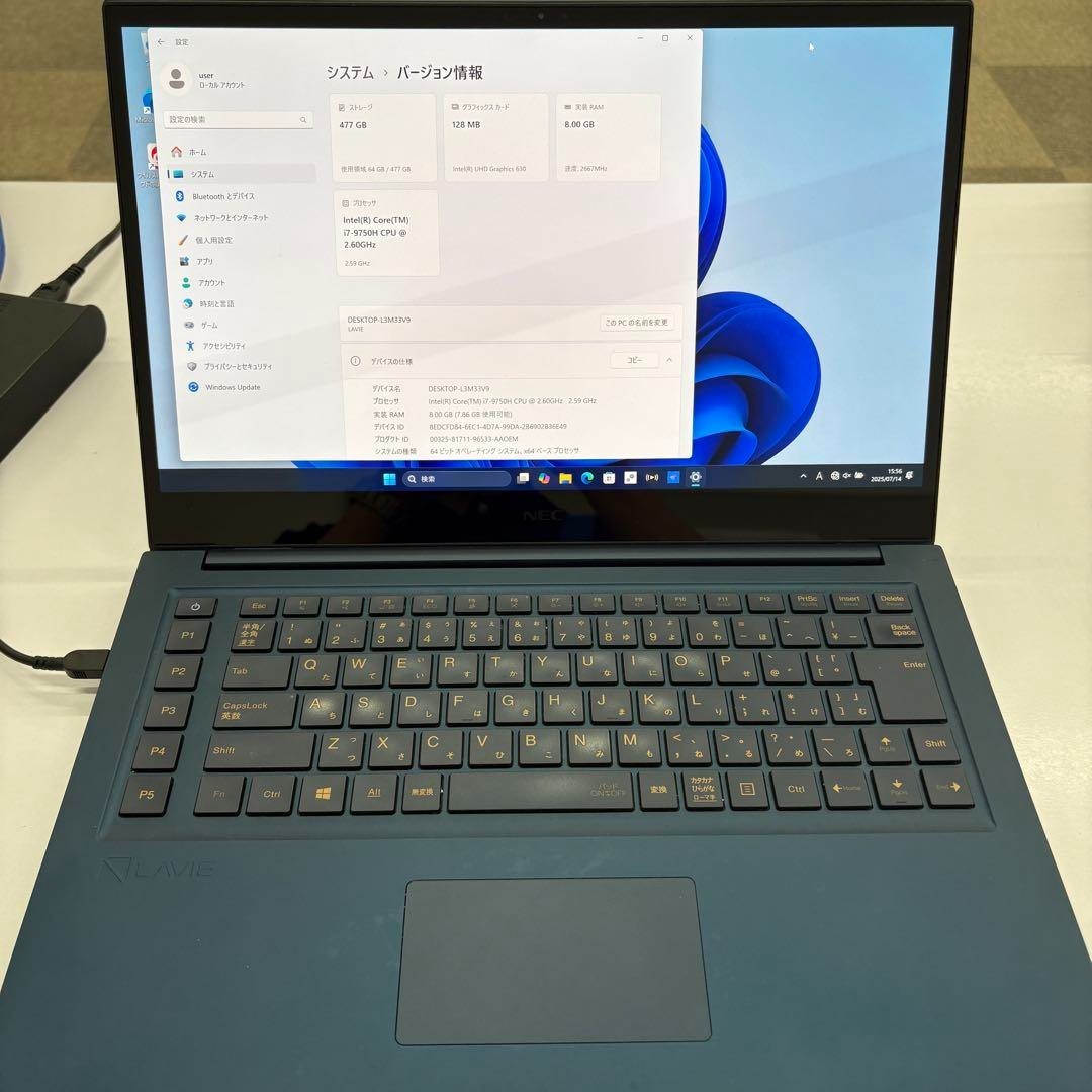 NEC LaVie VEGA Core i7 9750H PC-LV750RAL Laptop 8GB 512GB SSD Win11 Excellent