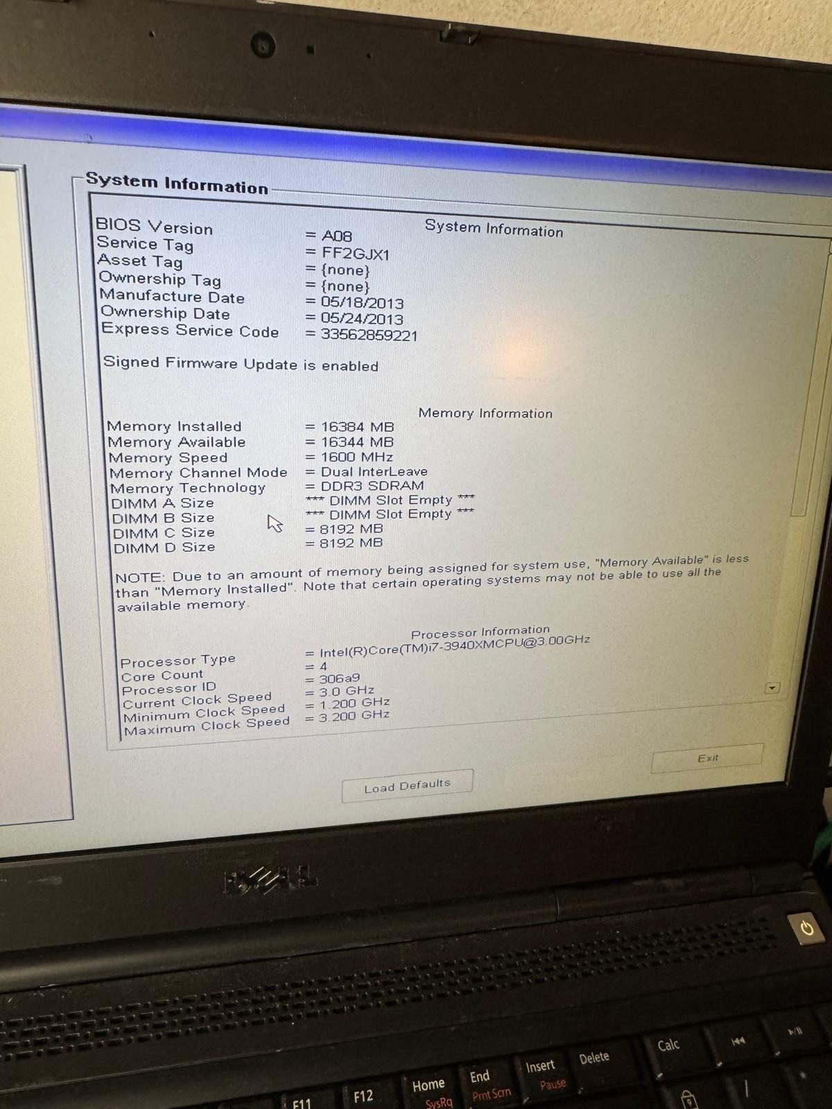 Dell Precision M4700 Intel i7 3940XM, 16GB RAM, 750GB HDD, 15″ Laptop *READ#4268