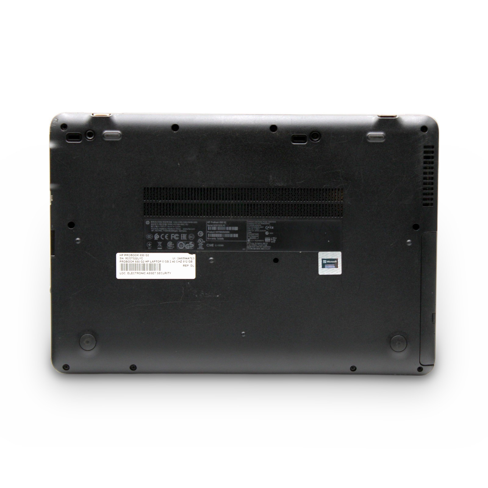 HP ProBook 650 G2 15.6in i5-6300U 2.4GHz 8GB DVD-RW Grade B No OS, Drive