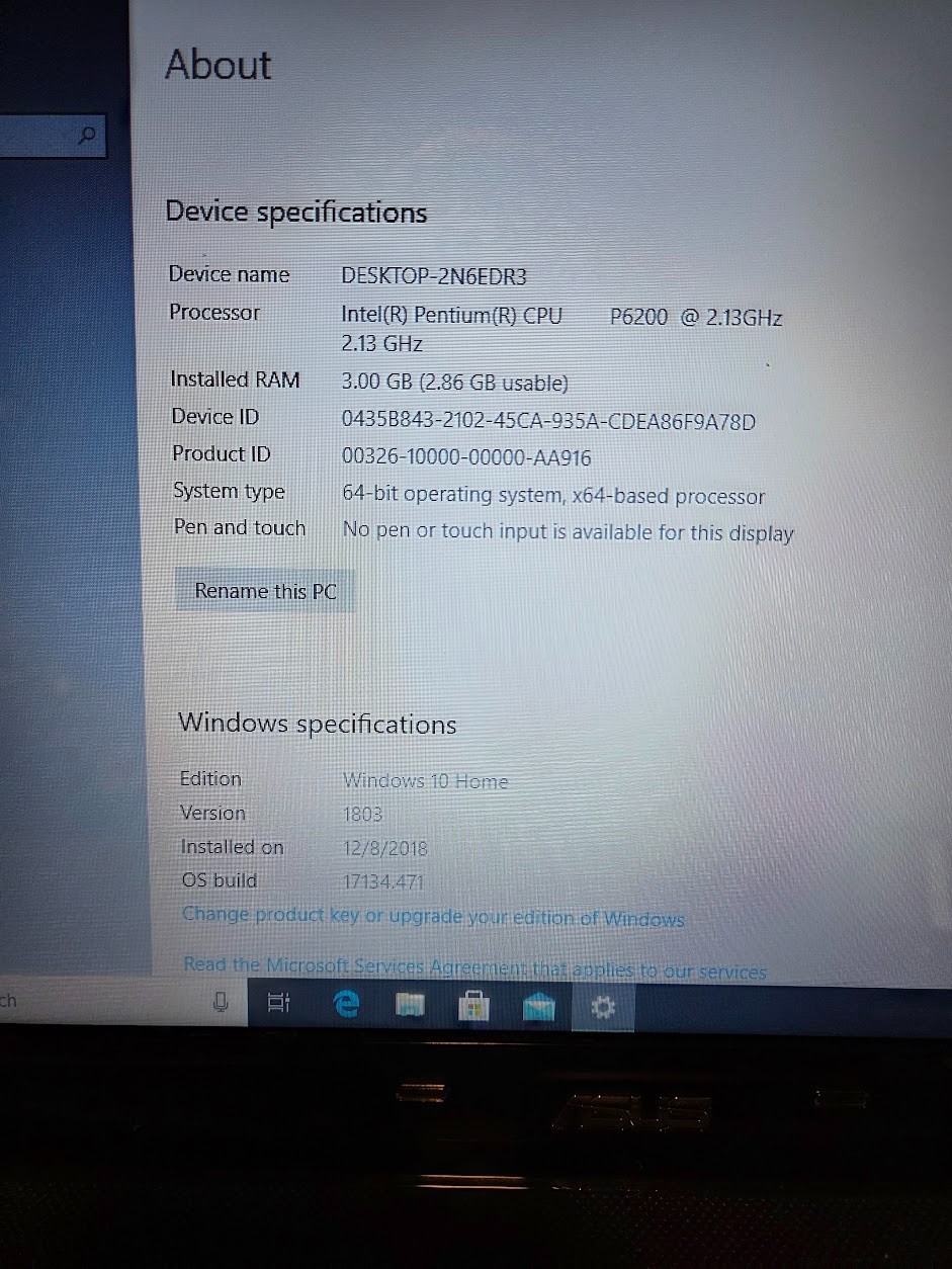 Asus K52F-BIN6 Intel Pentium P6200 2.13GHz 3 GB ***No Charger***
