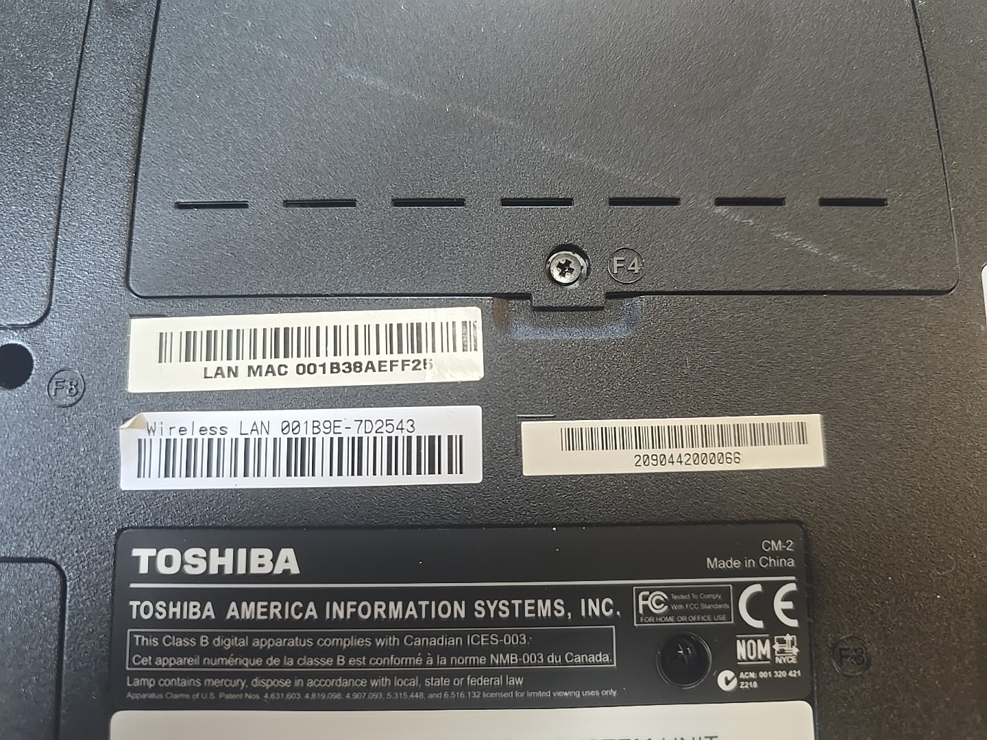 Toshiba Satellite P205D-S7802 Laptop AMD Turion 64 x2 4GB Ram 160GB HDD Works