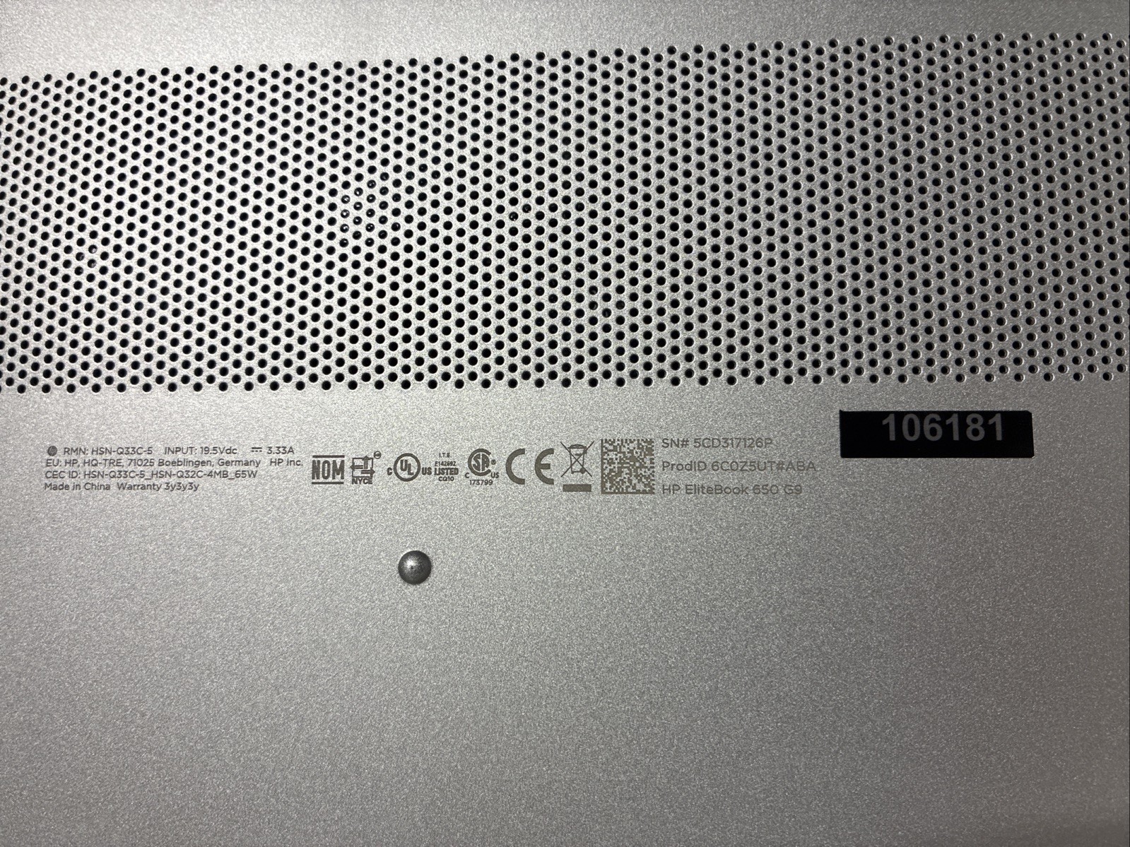 HP EliteBook 650 G9 15.6″ i5-12th Gen 16GB RAM 238GB SSD Win 11 charger-used