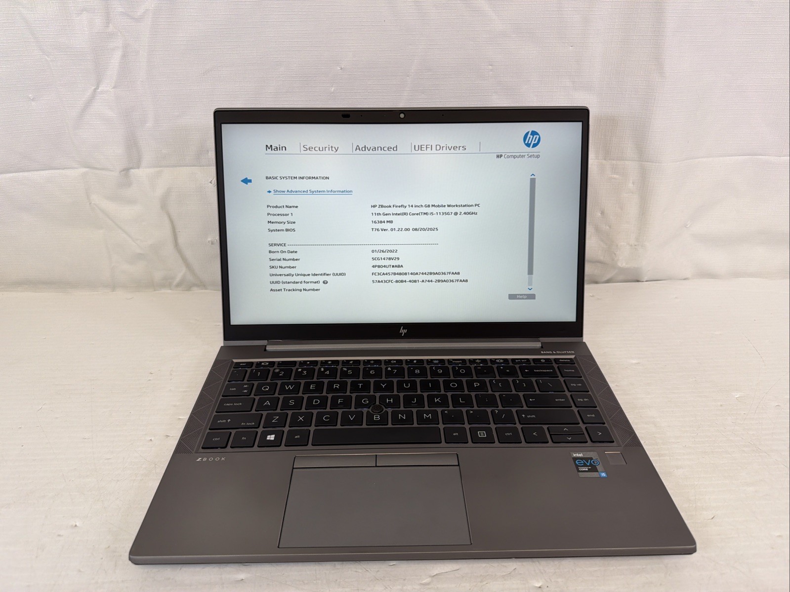 HP ZBook Firefly 14-inch G8 Core i5-1135G7@2.40GHz 16GB RAM NO SSD/OS Unit #4