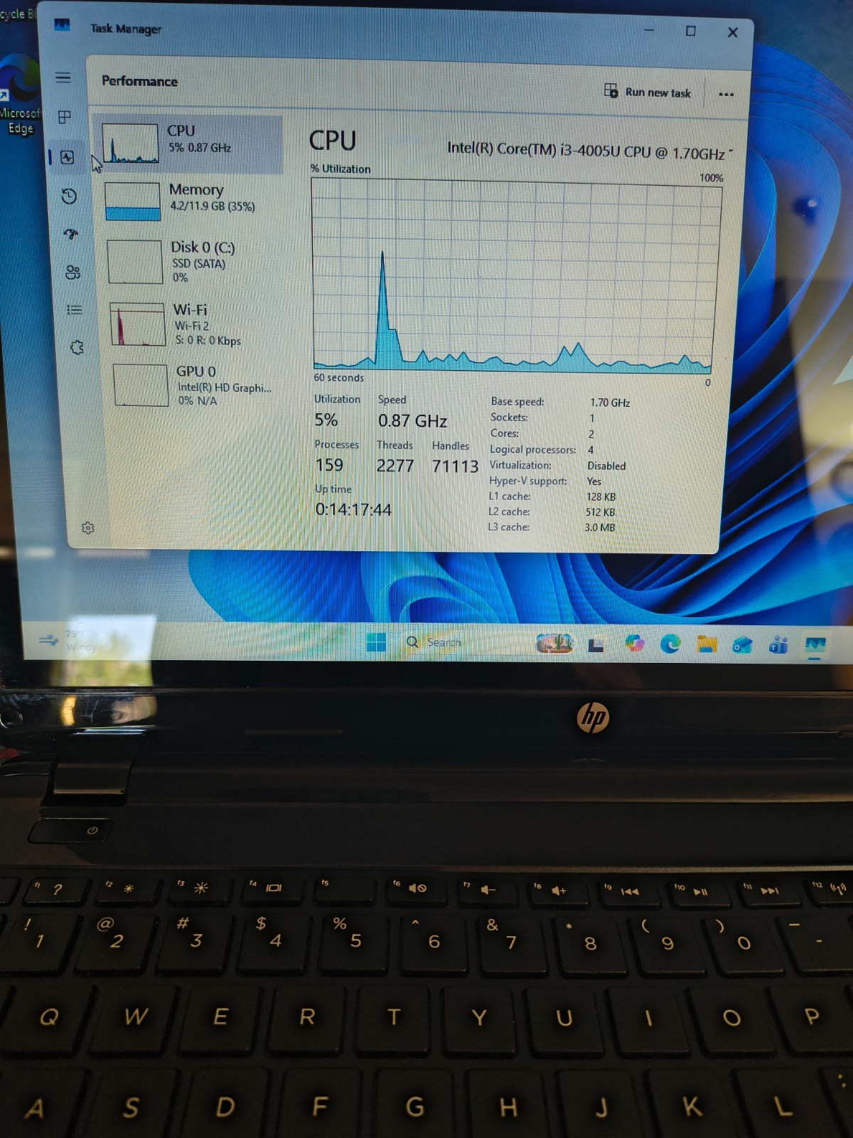 HP 15″ Notebook T/S PC Core i3-4005U@1.7GHz 12GB 240GB SSD Wn11Hm