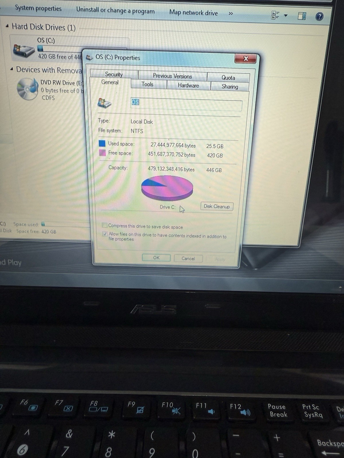 ASUS K52N Notebook Laptop 15.6″ AMD Turion II 6GB RAM 450GB HDD Windows 7 64 Bit