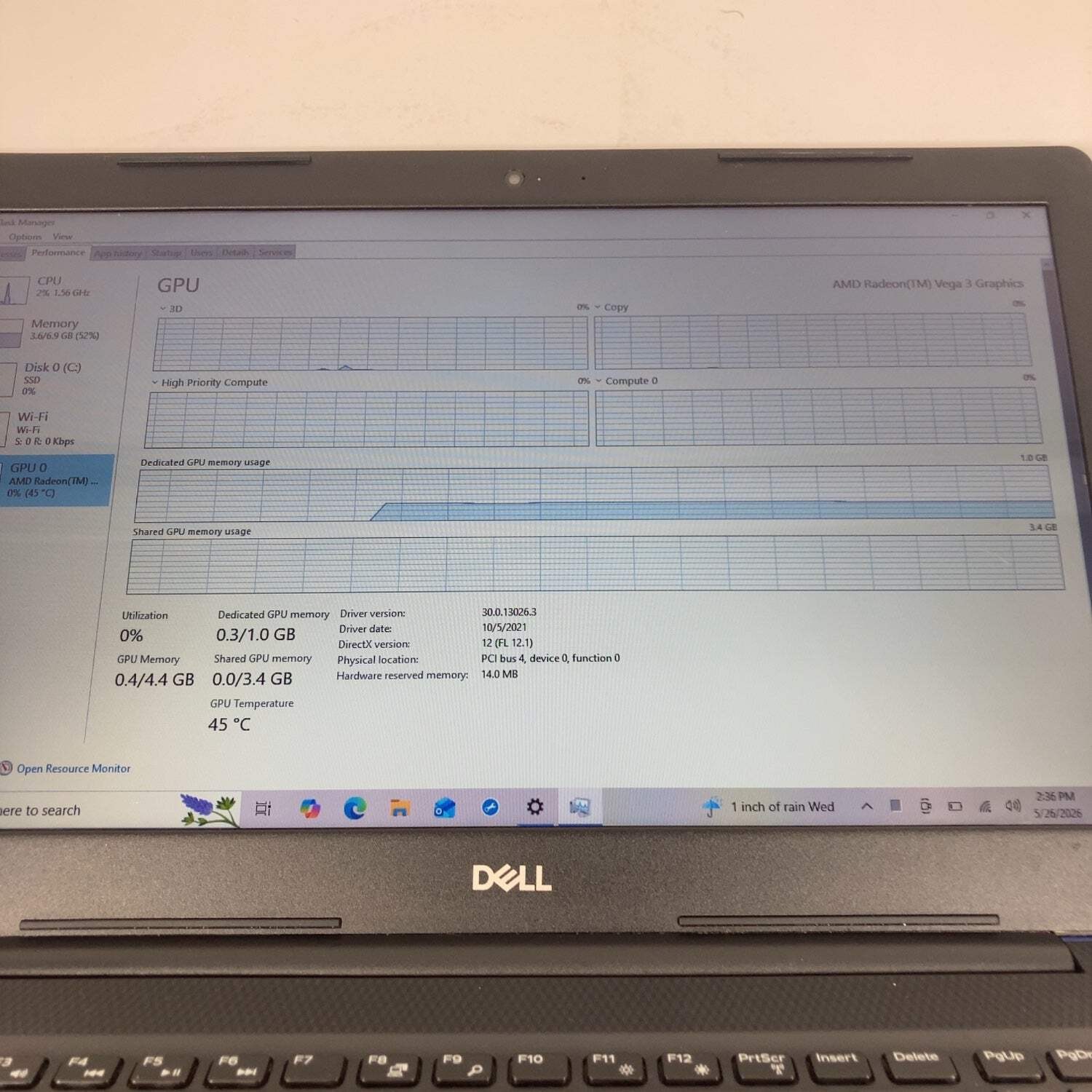 Broken Dell Inspiron 3585 15.6″ Ryzen 3 2200U 2.5GHz 8GB RAM 256GB SSD READ
