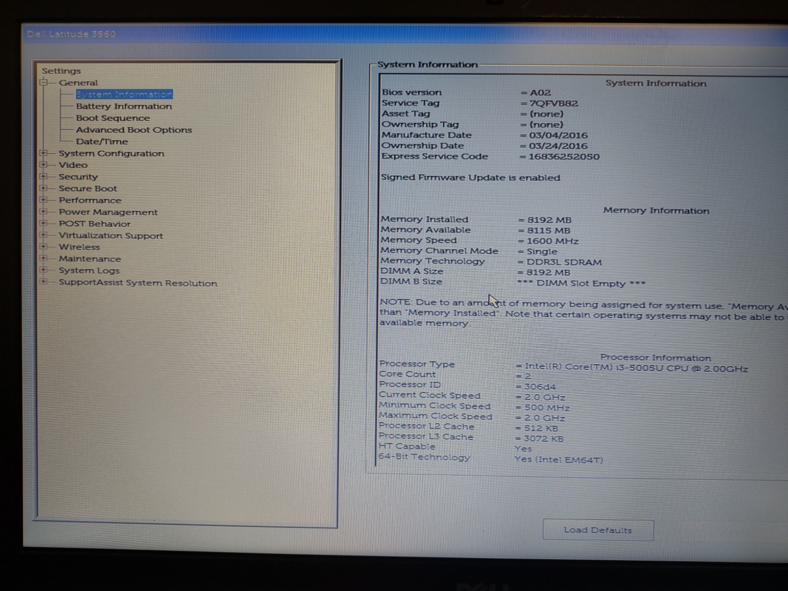(Lot of 2) Dell Laptops 15.6″ i3-5005U 4-8GB RAM No HD/ OS *BIOS* | C798*