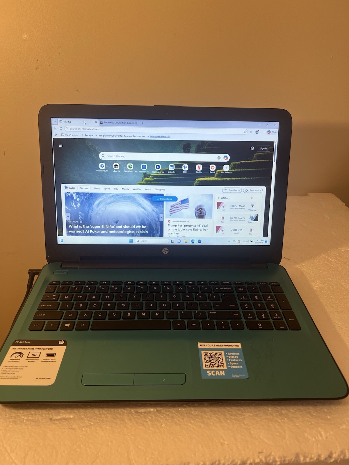 HP Note Book (15.6”) Windows 10 Laptop 4GB 500HD Does Not Hold Charge .slow