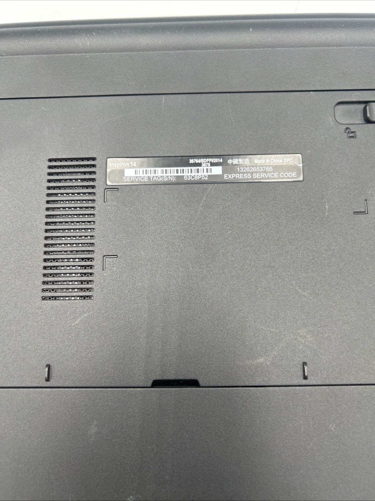 Dell Inspiron 14 Laptop Parts Bad Motherboard No HDD/SSD 14″ screen