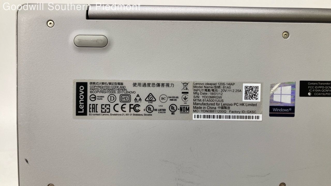 Lenovo IdeaPad 120S-14IAP Intel Celeron N3350 1.10GHz 2GB RAM 32GB SSD Ubuntu