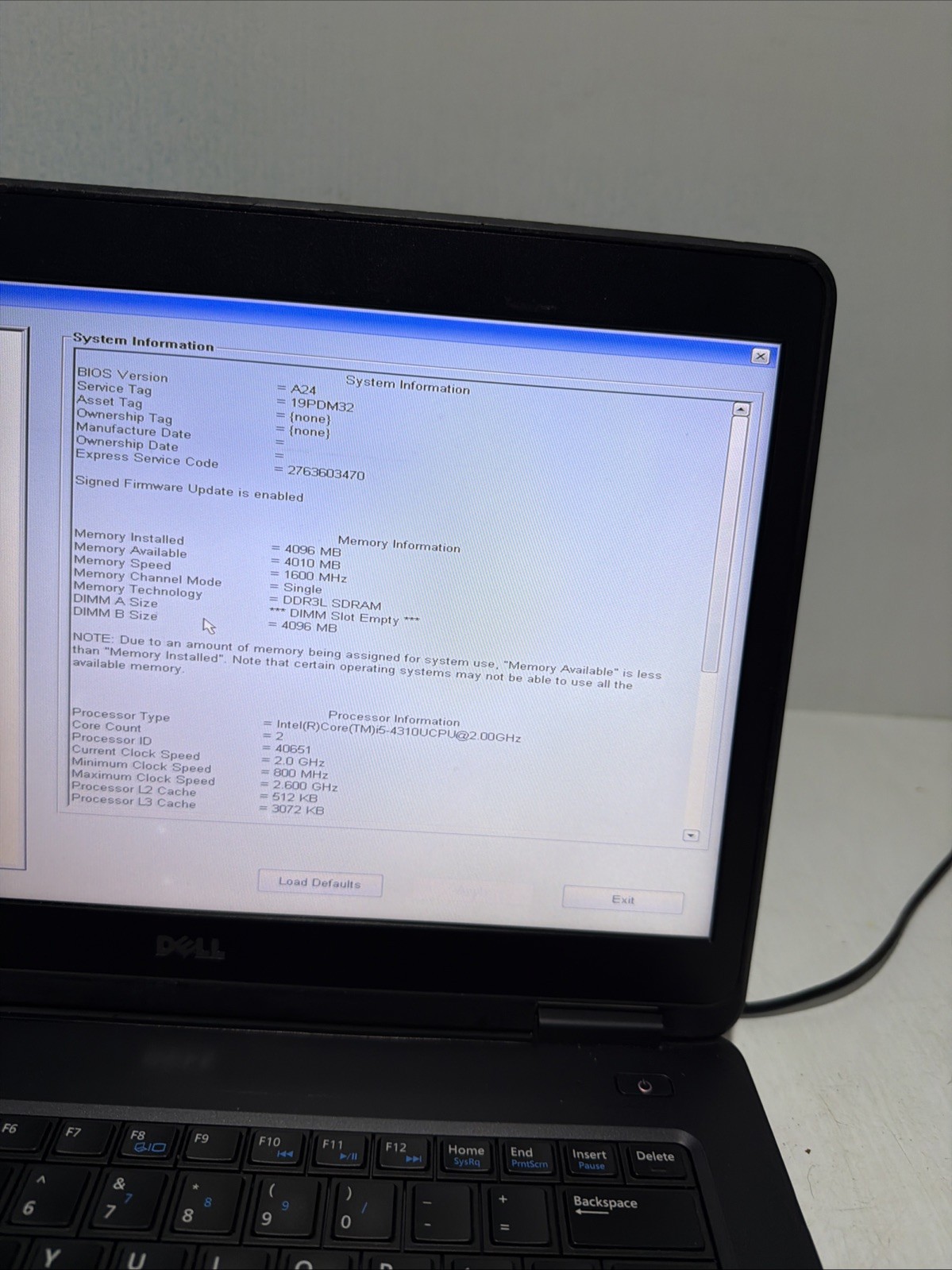 Dell Latitude E5440 14″ Laptop i5-4310U 4gb Ram No Drives Boots Bios No P/S