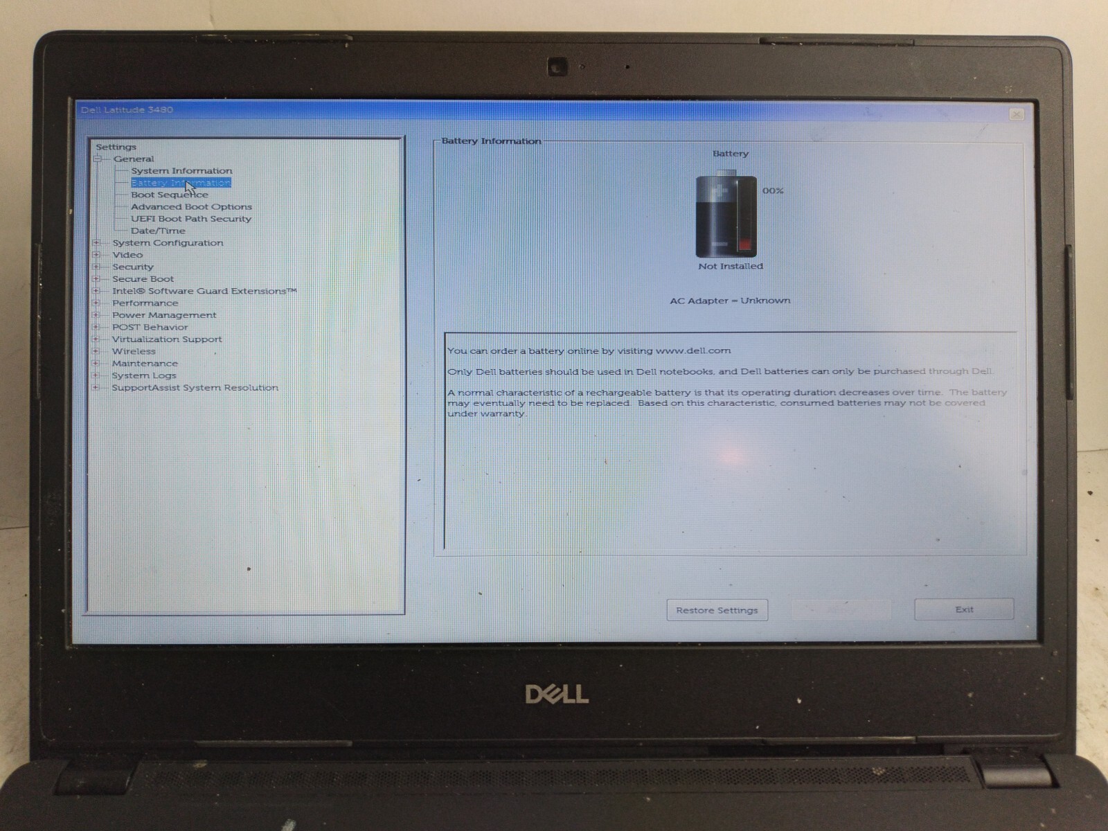 Dell Latitude 3480 w/i3-7100U, 4GB RAM, 14″ Laptop for Parts/Repair
