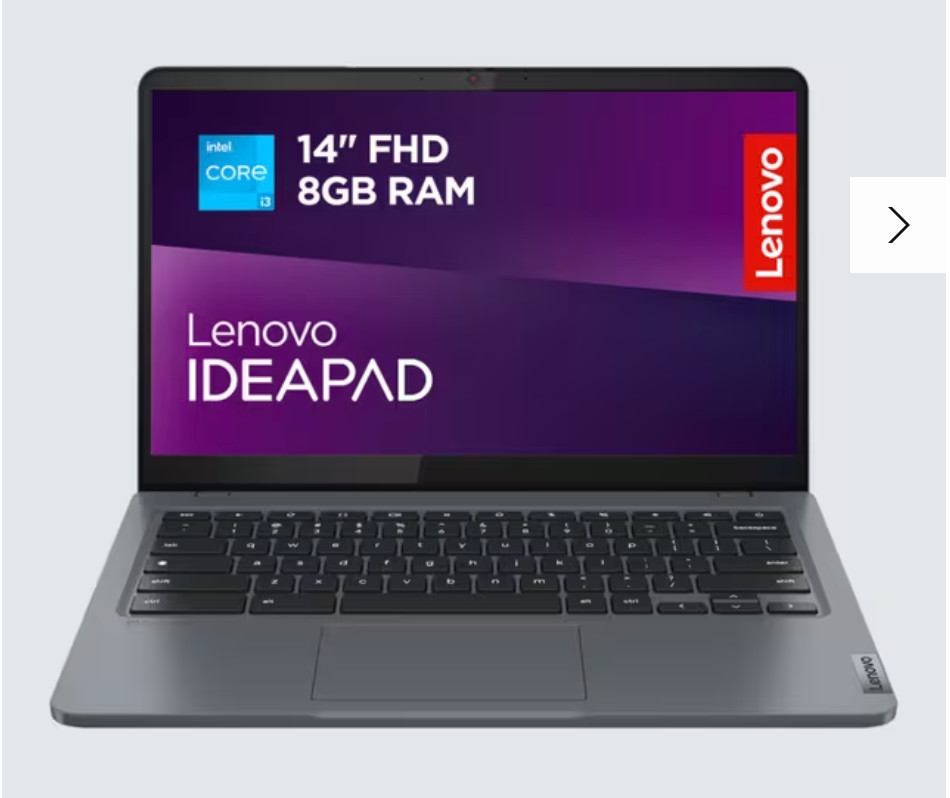 Lenovo IdeaPad Slim 3 Chromebook Plus Laptop, Intel Core i3 Processor, 8GB RAM