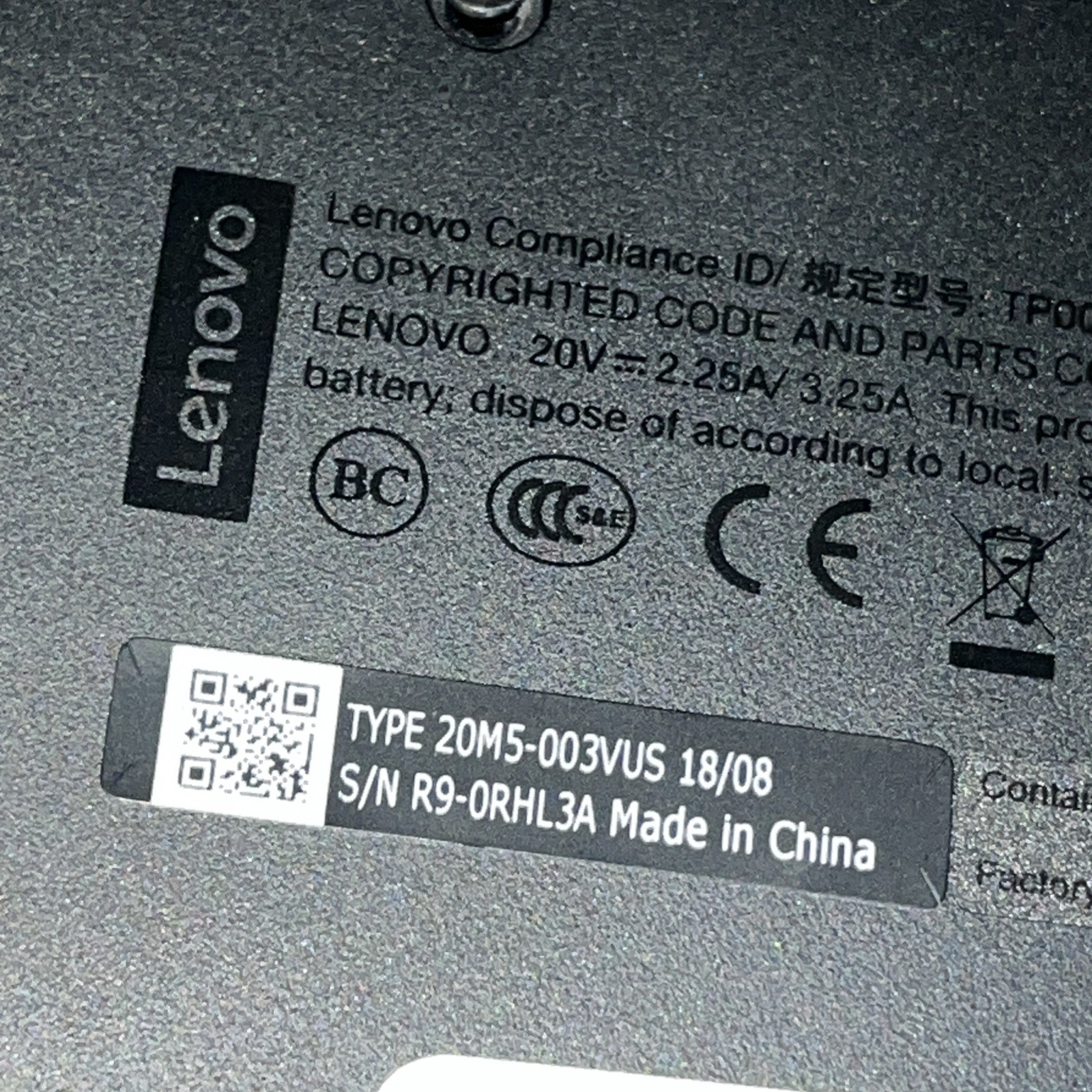 LENOVO THINKPAD L380 INTEL CORE I3-8130U 2.20GHZ 8GB RAM NO HD