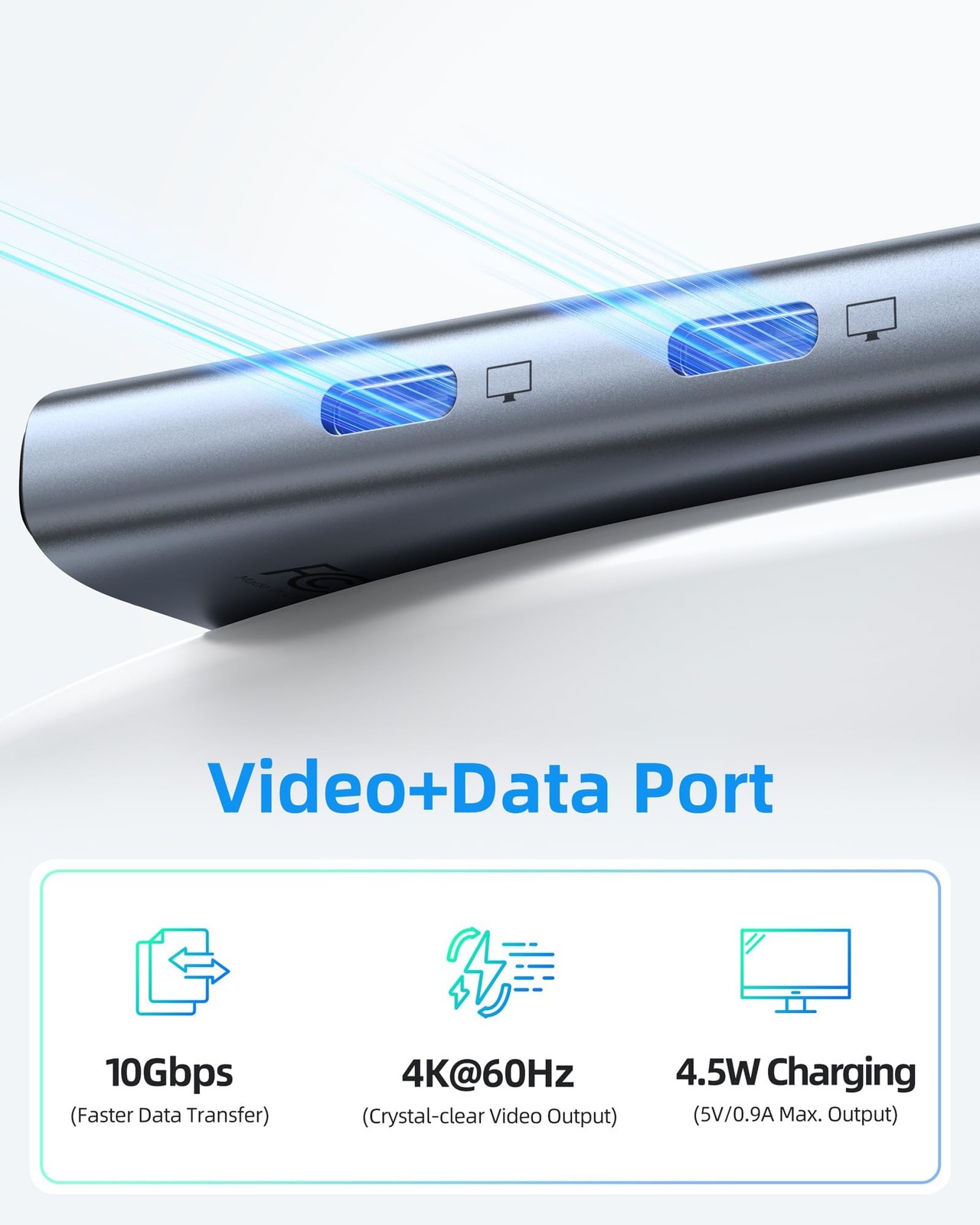 Selore&S-Global USB C Hub Dual Monitor 4K@60Hz Video 100W PD 10Gbps Data Splitte