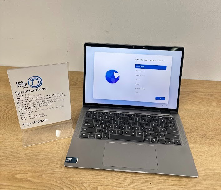 Dell Latitude 7350, Core Ultra 7 165U, 32GB LPDDR5, Intel Graphics, 512GB SSD