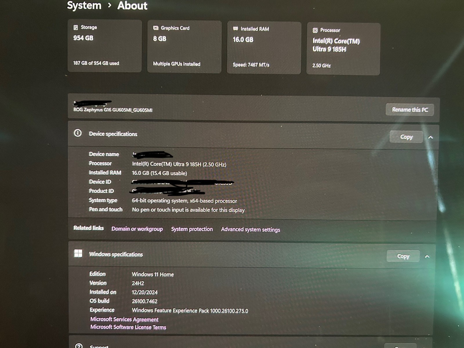 Gaming Laptop ASUS ROG Zephyrus G16 16 OLED Ultra 9 185H 16GB RAM RTX 4070 4TB