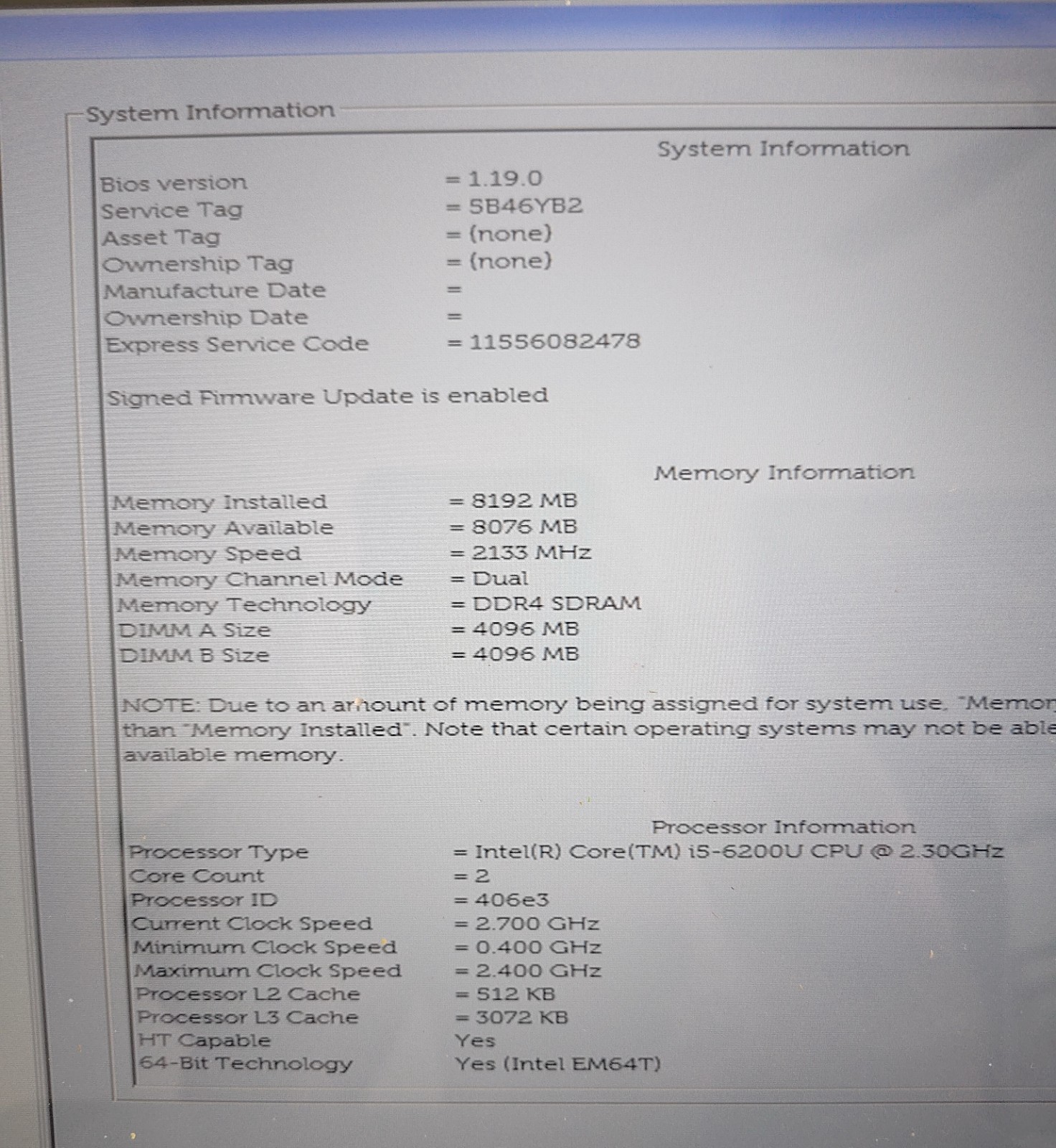 PARTS Dell Inspiron 15 7000 No SSD 8GB RAM Battery Power Adapter