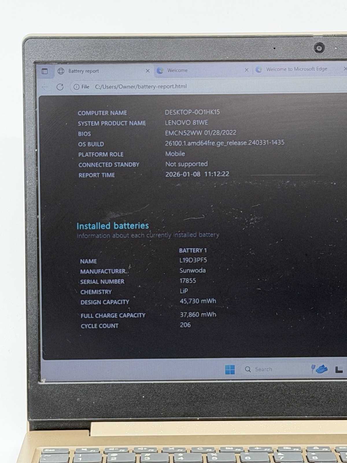 Lenovo Ideapad 3 15IIL05 15.6″ Intel Core i3-1005G1 1.20GHz 4GB RAM 128GB SSD