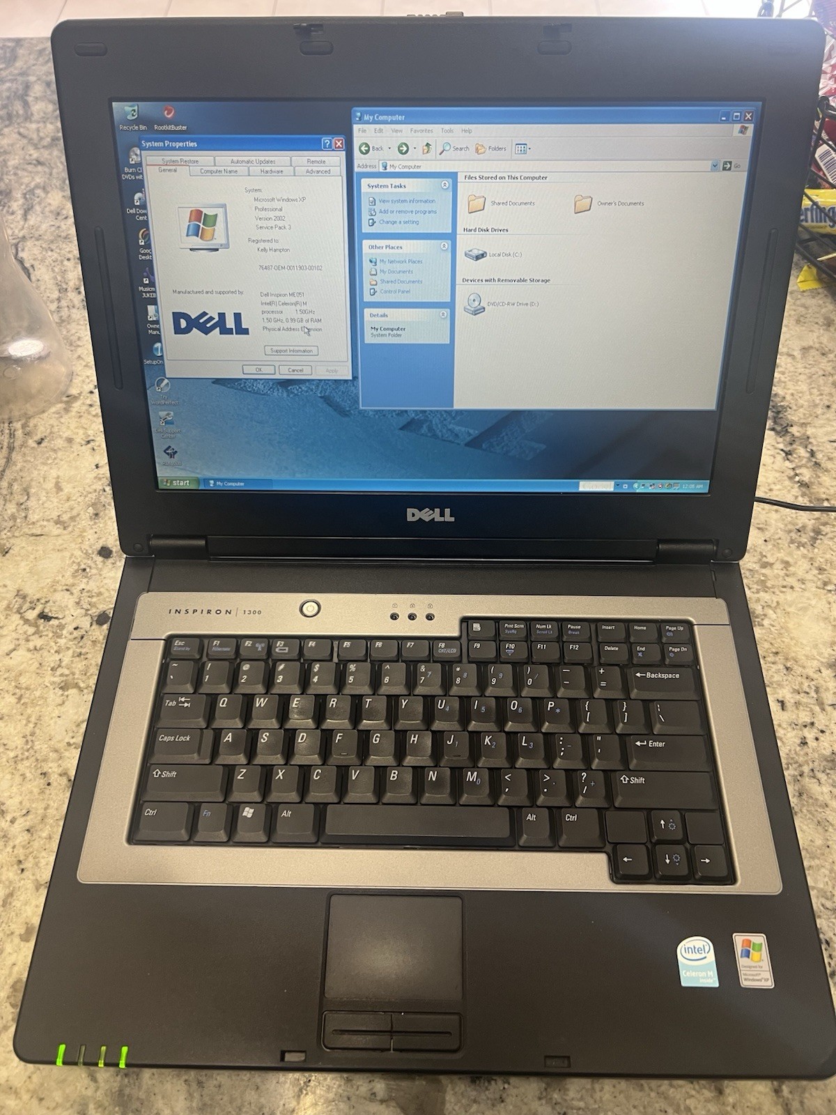 Vintage Dell Inspiron 1300 Laptop Celeron M 1..50GHz 0.99MB RAM HDD WinXP Read